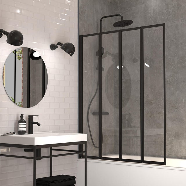 Pare-baignoire Niche Forte 150 Cm - 1 Porte Latérale PVC - Hauteur 150 Cm - Salle De Bain
