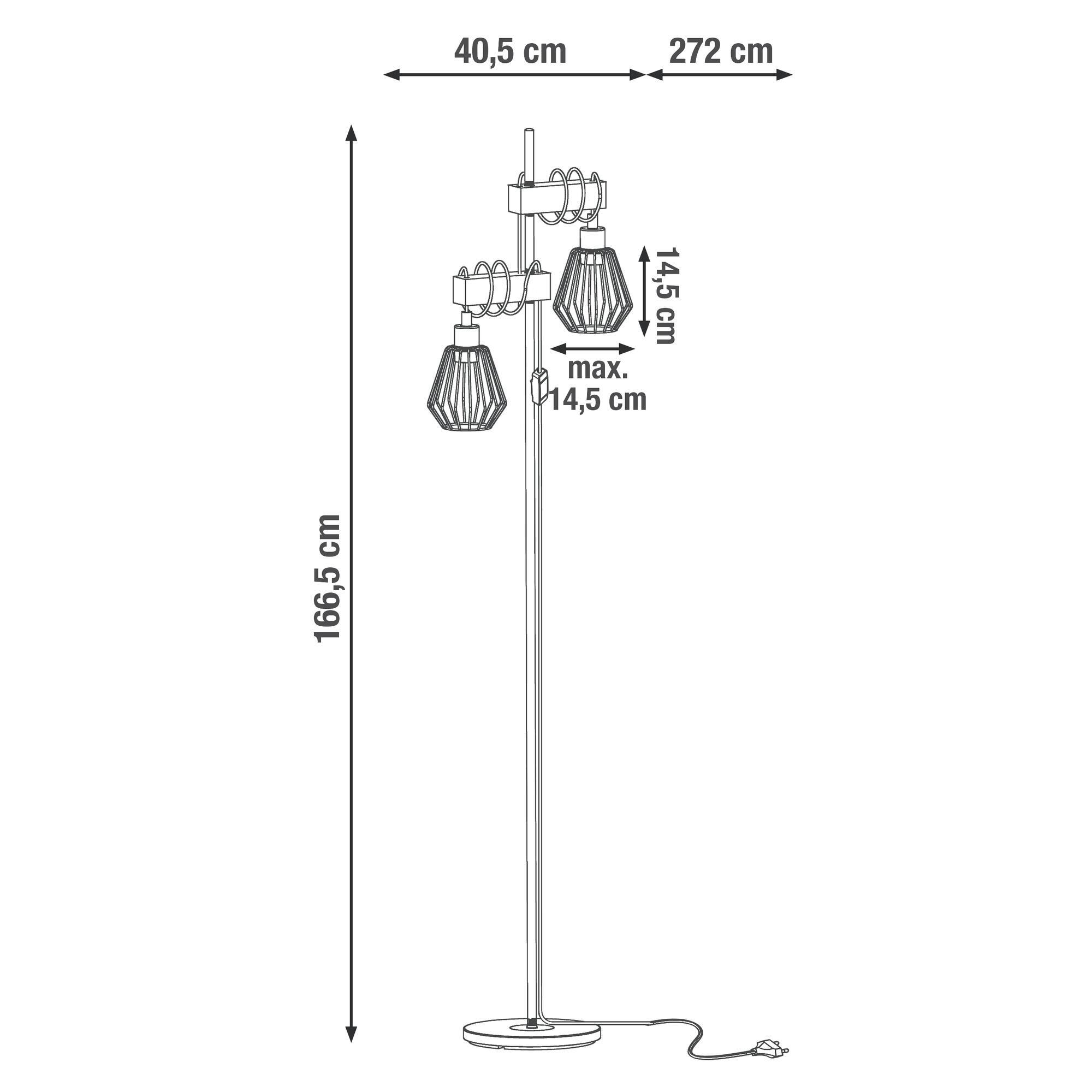 Lampadaire Tabodi, acier, noir,  H.166.5 cm INSPIRE, E27 - 12