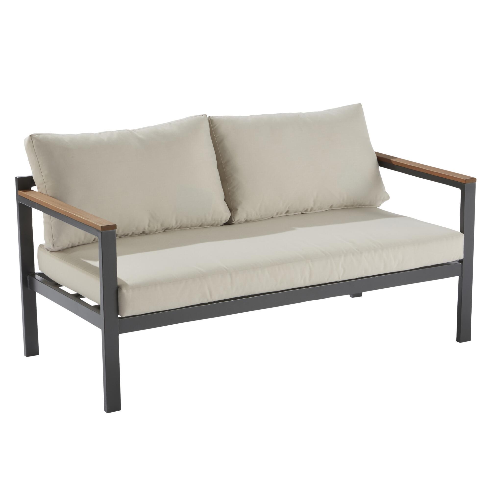 Set de porche NATERIAL Oris II de aluminio gris/beige para 4 personas - 7