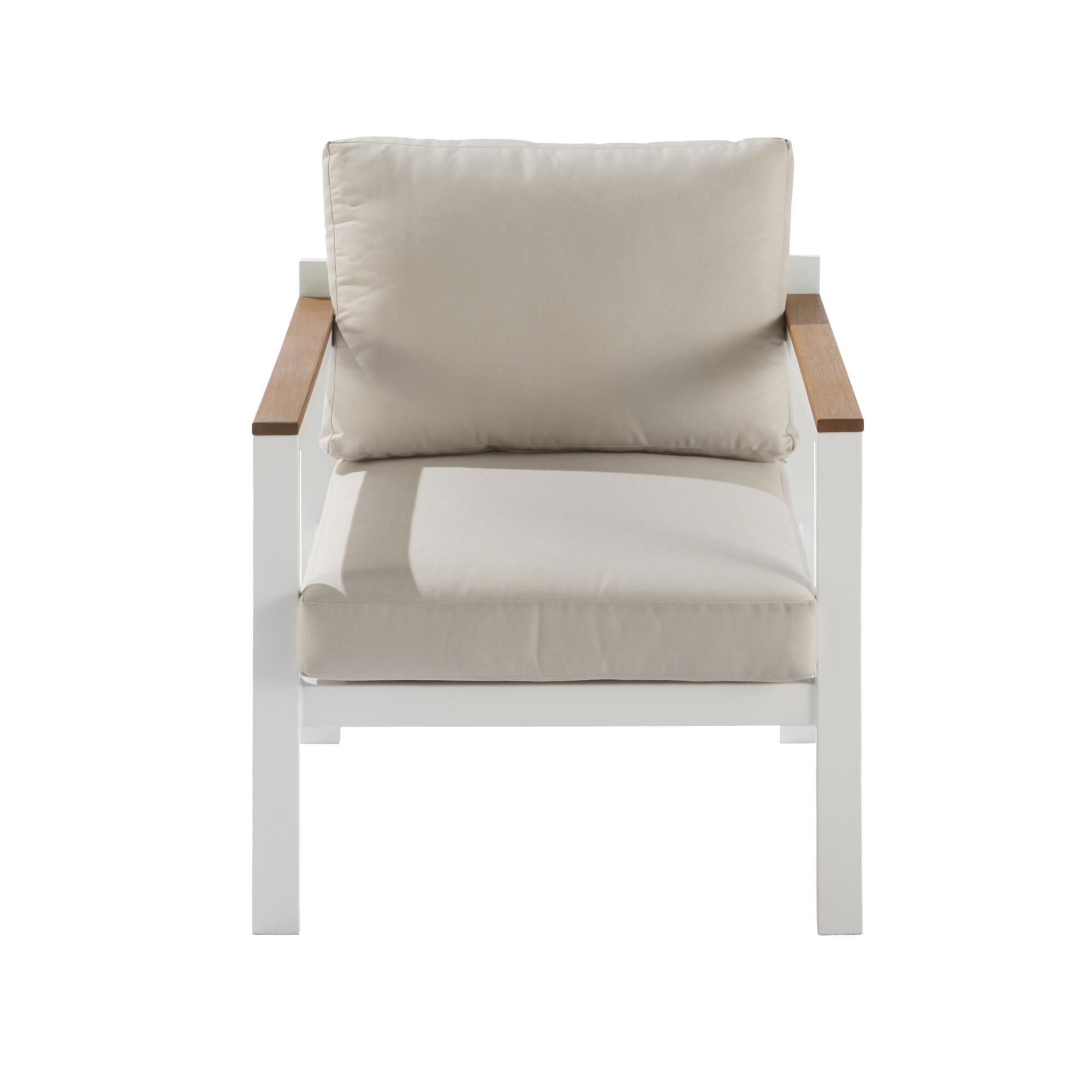Conjunto jardim relax sofá e mesa alumínio branco Oris II Naterial - 14