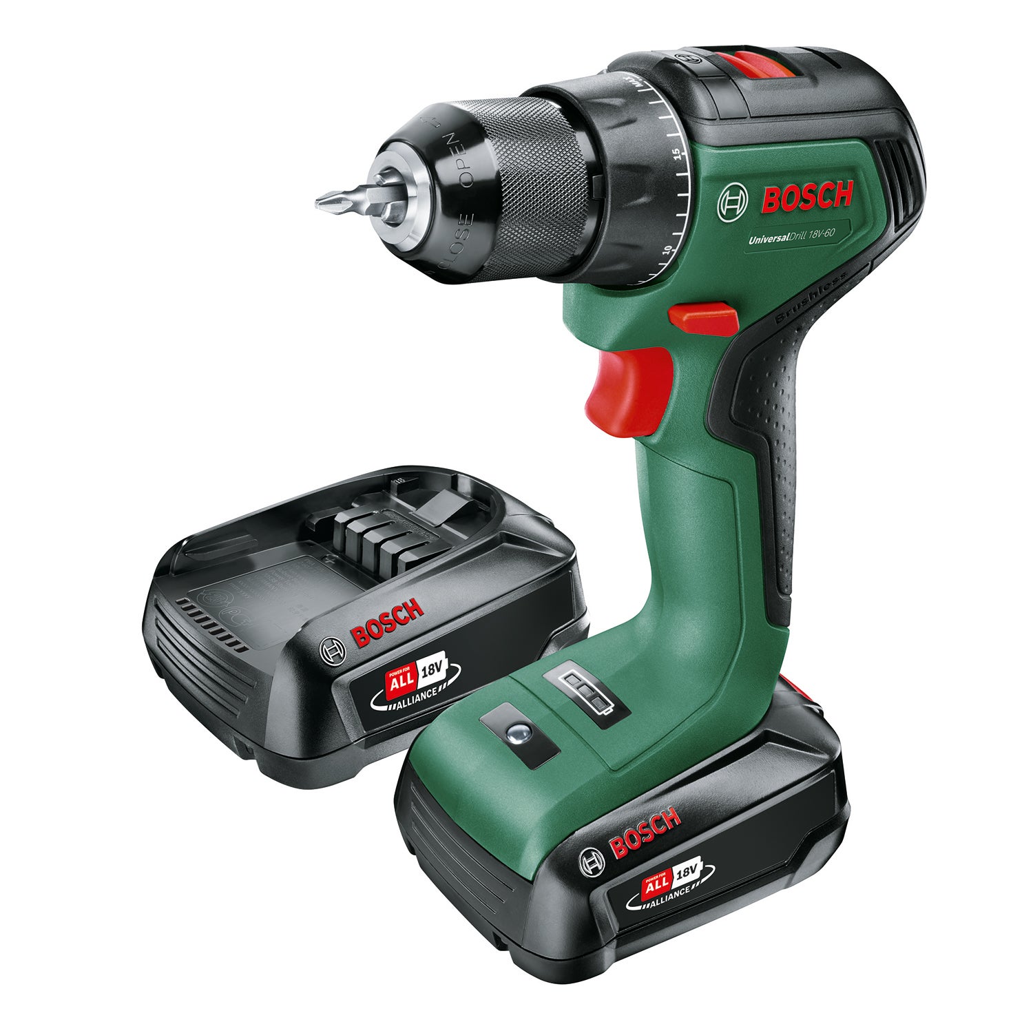 Perceuse sans fil 18 V BOSCH UniversalDrill 18V-60, 60 Nm + 2 batteries 2 Ah - 2