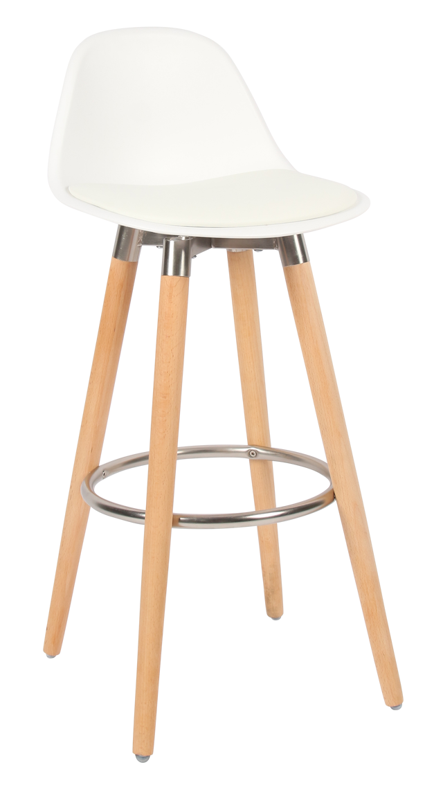 Lot De 2 Tabourets De Bar Style Scandinave Bois Blanc - Tabouret