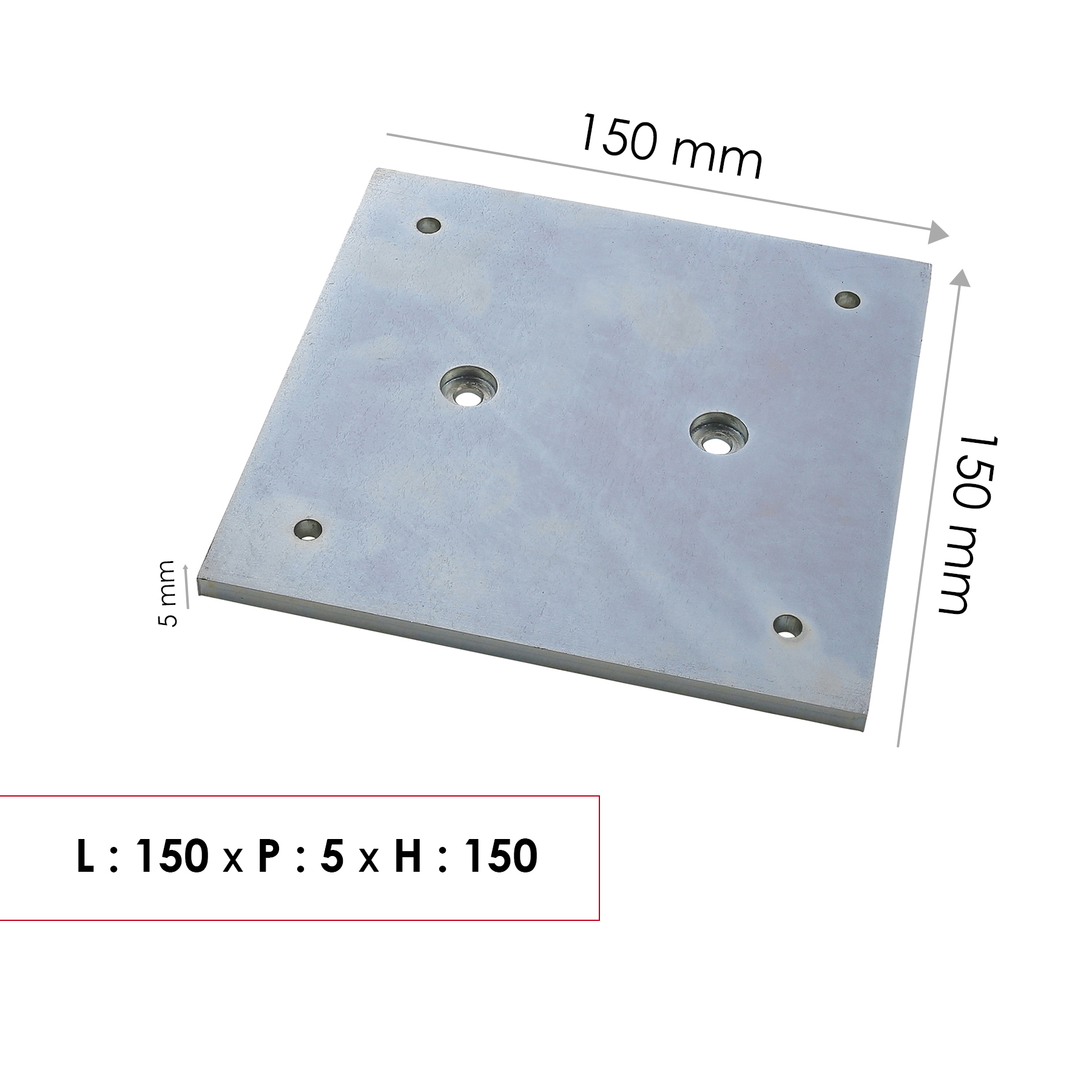 Platine, pour boîte aux lettres H.15 x l.15 x P.0.5 cm RENZ, argent - 3