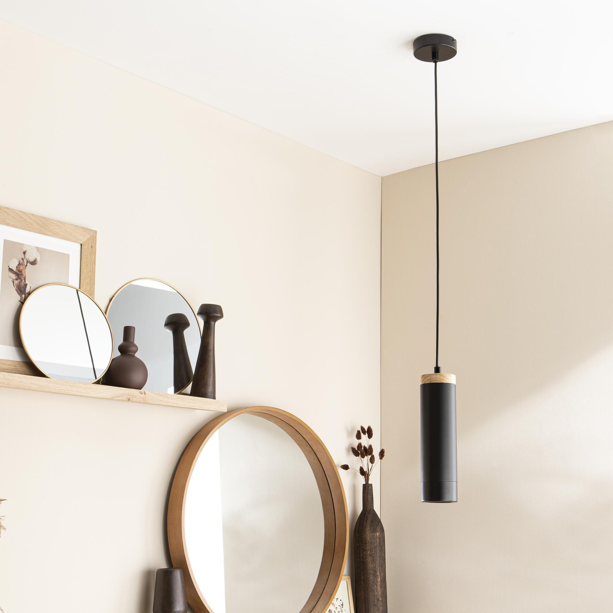 Lampadario Natura Minaki nero paralume nero GU10 Ø7.5cm INSPIRE - 2