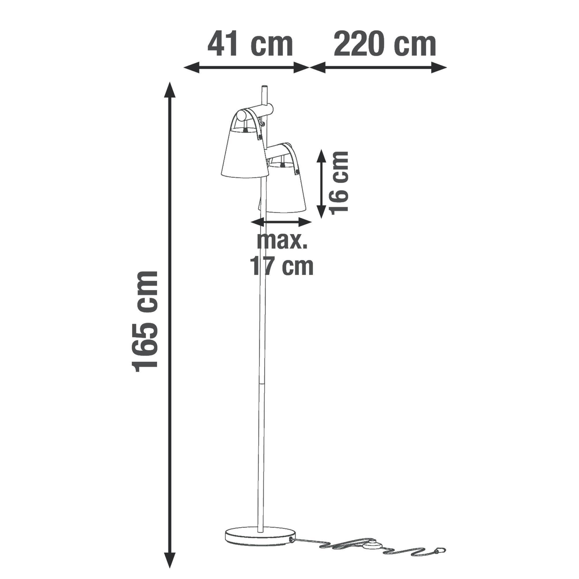 Lampadaire Pandore, acier, noir,  H.165 cm INSPIRE, E27 - 12