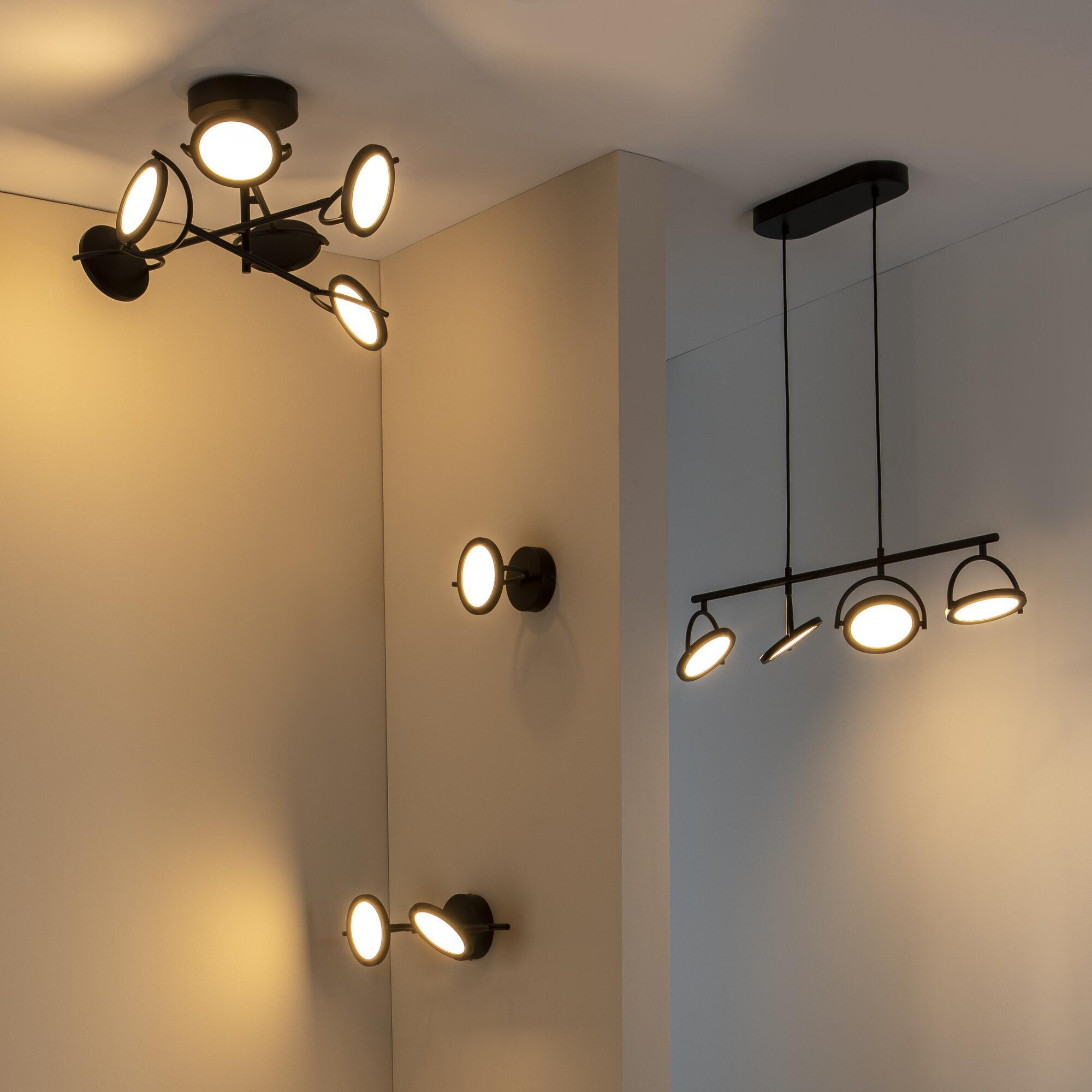 Foco decorativo com lâmpada Diuna Inspire LED 554lm 1 luz pintado preto - 21