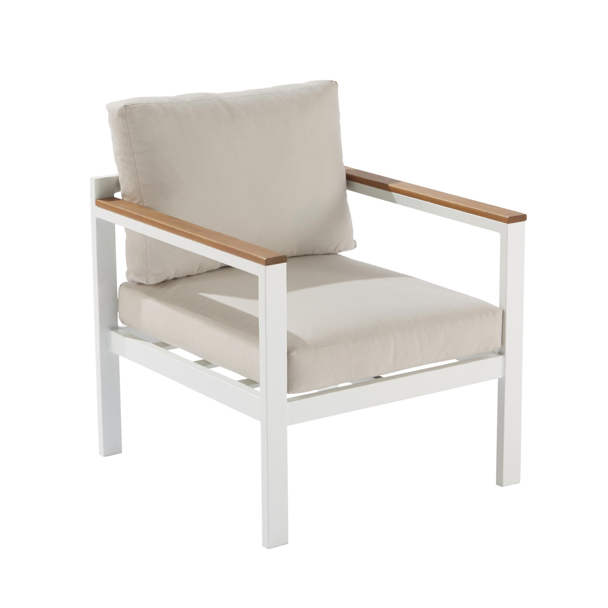 Conjunto jardim relax sofá e mesa alumínio branco Oris II Naterial - 13