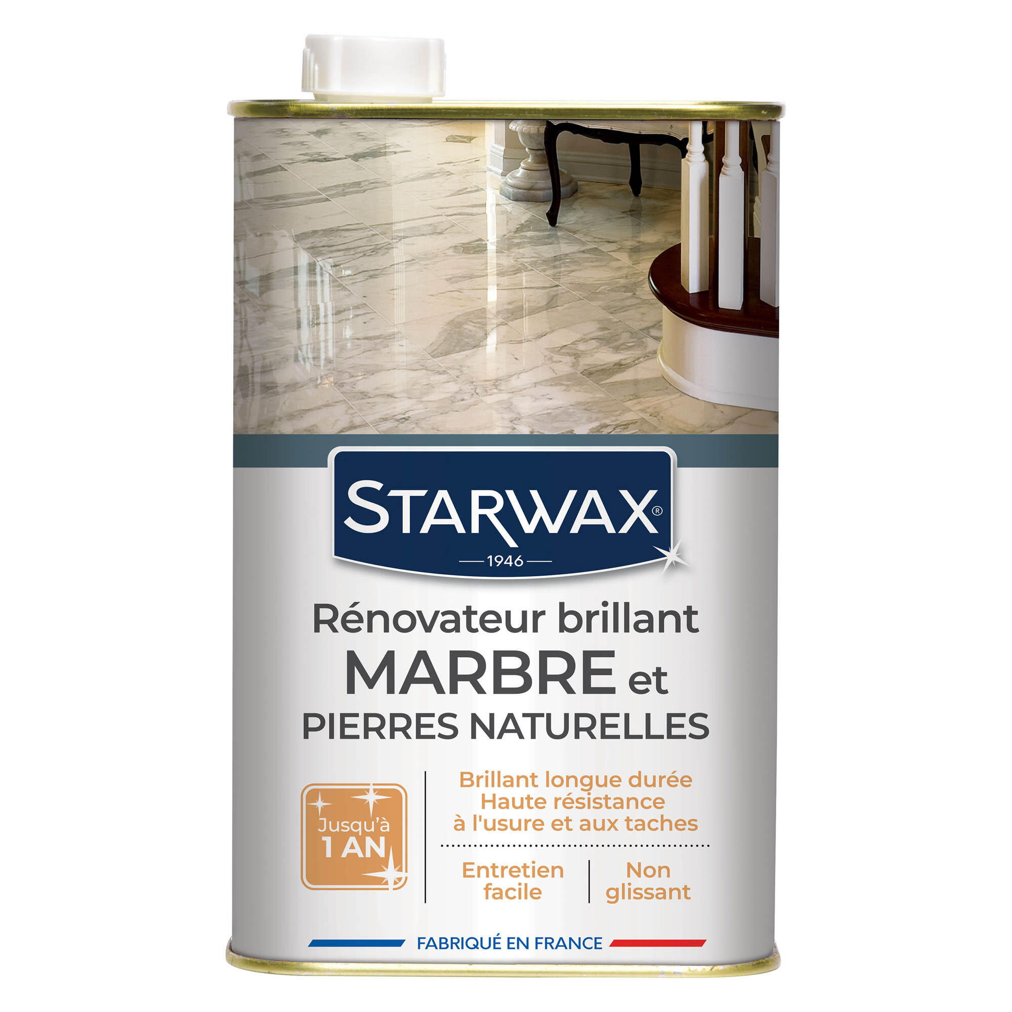 Rénovateur pierre naturelle / marbre STARWAX Brillant, 1L, 1Kg | Leroy ...