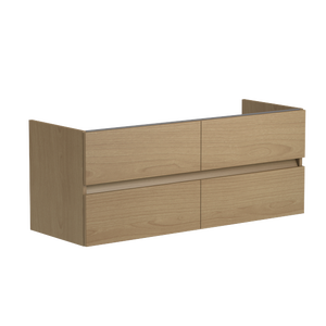 Meuble sous-vasque 4t l.140 x H.56.4 x P.51 cm chêne lisse Eleven