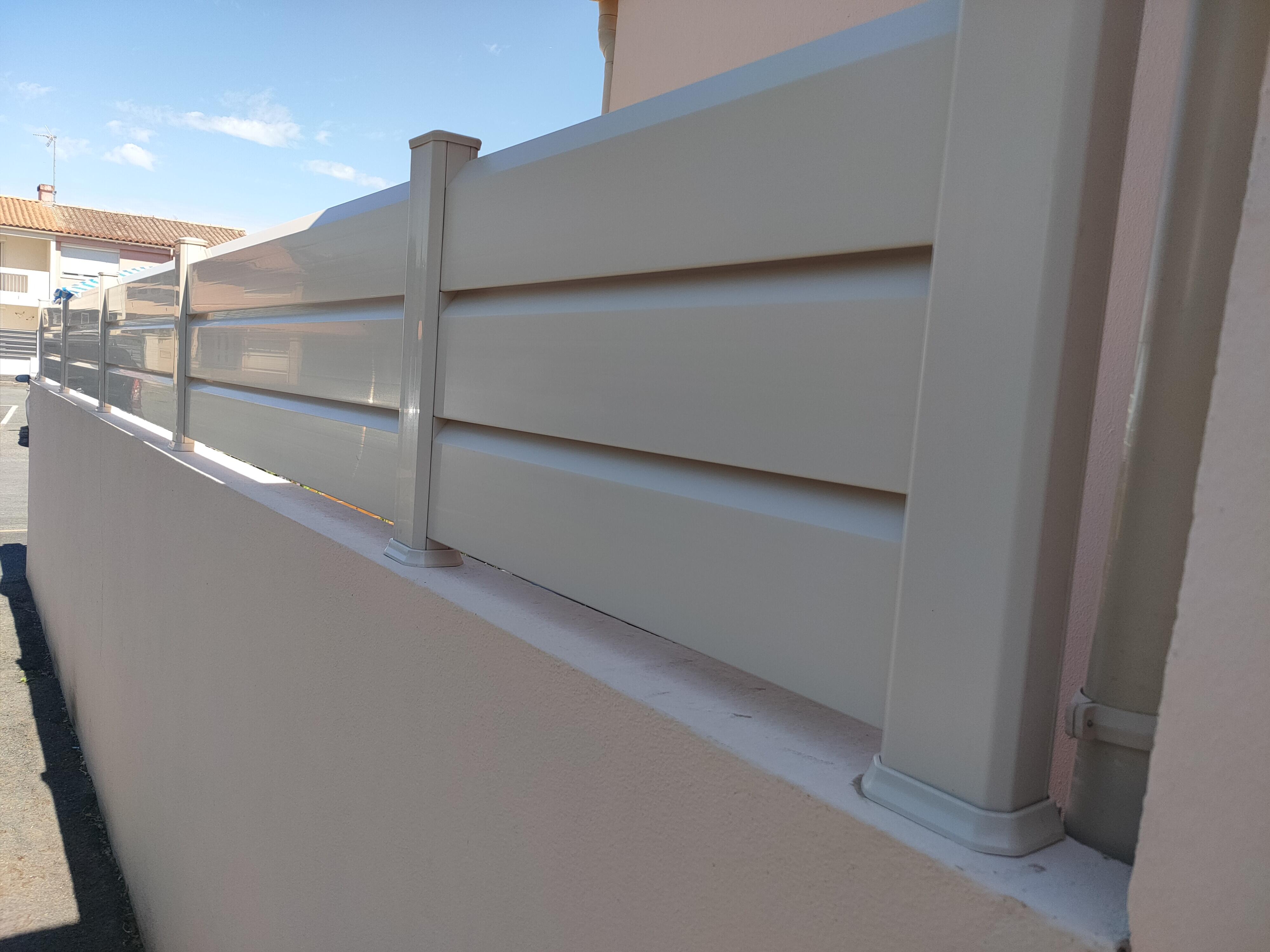 Lama para valla modulable de PVC Clea de 16 x 150 cm beige - 4