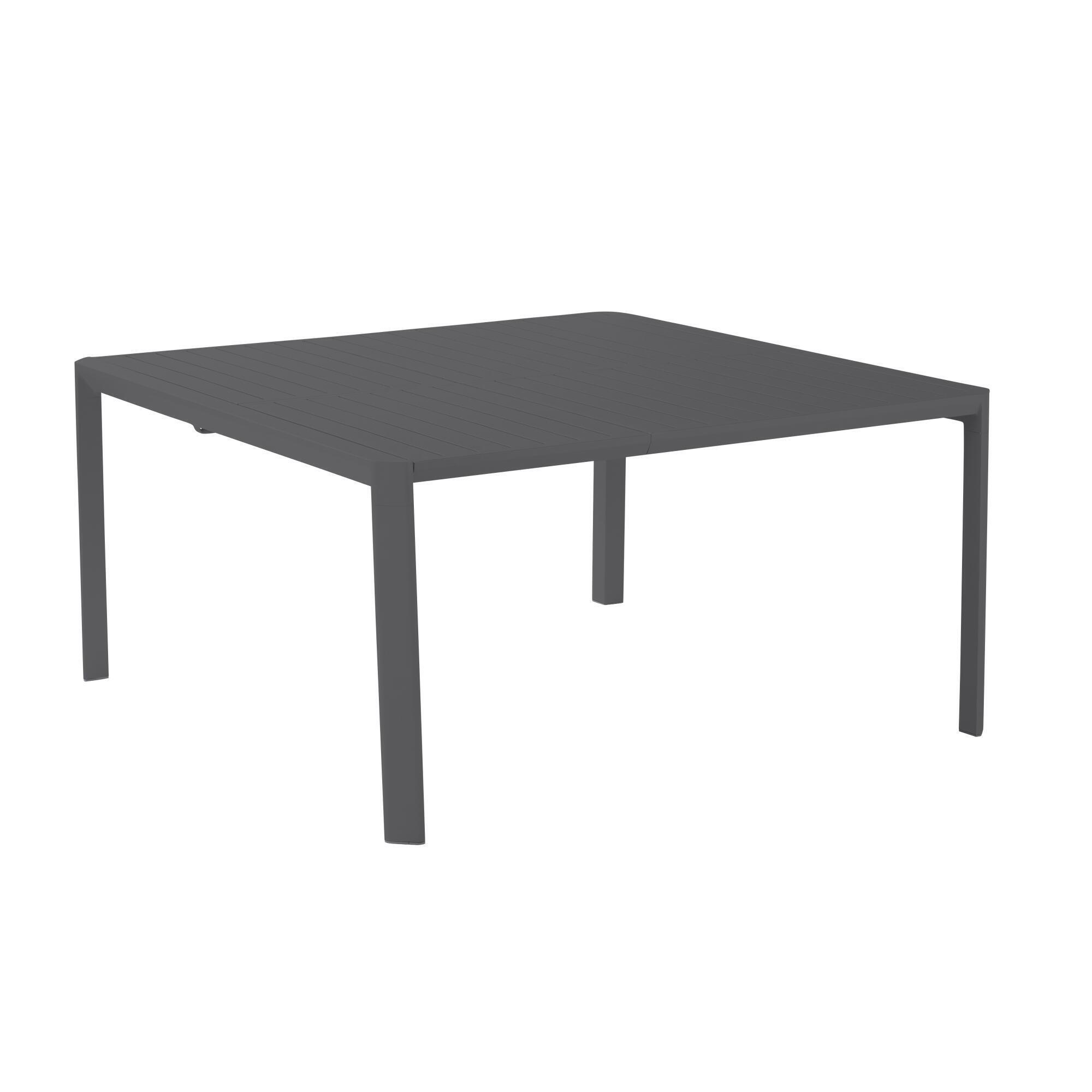Mesa de jardín extensible naterial idaho de aluminio gris de 180/240x76x100 cm