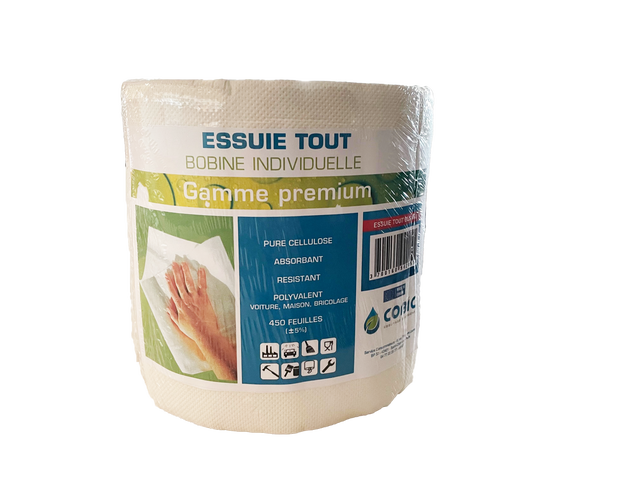 Bobine essuie tout, blanc BIC 450 feuilles