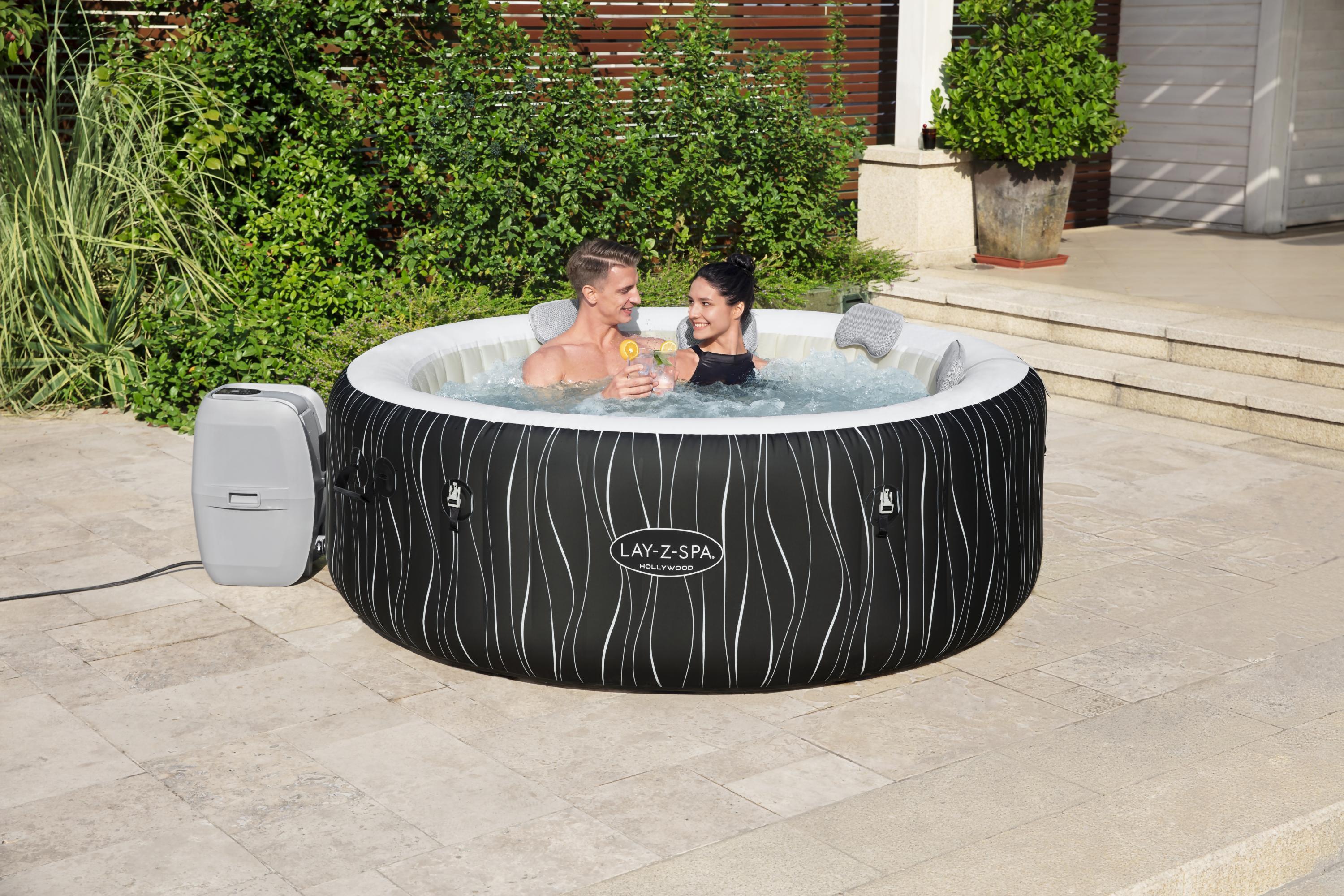 Spa gonflable HOLLYWOOD, rond 4/6 personnes, Lumière + appui tête - 6