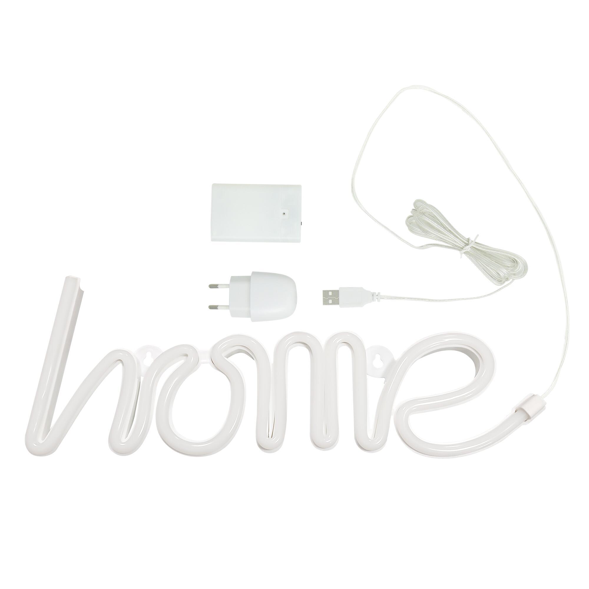 Lampe LED, verre / pvc, blanc, Néon Home, USB + Batterie, INSPIRE - 7