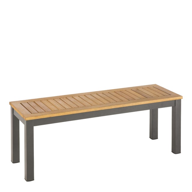 Banc de jardin NATERIAL Oris en aluminium gris anthracite/bois d'eucalyptus