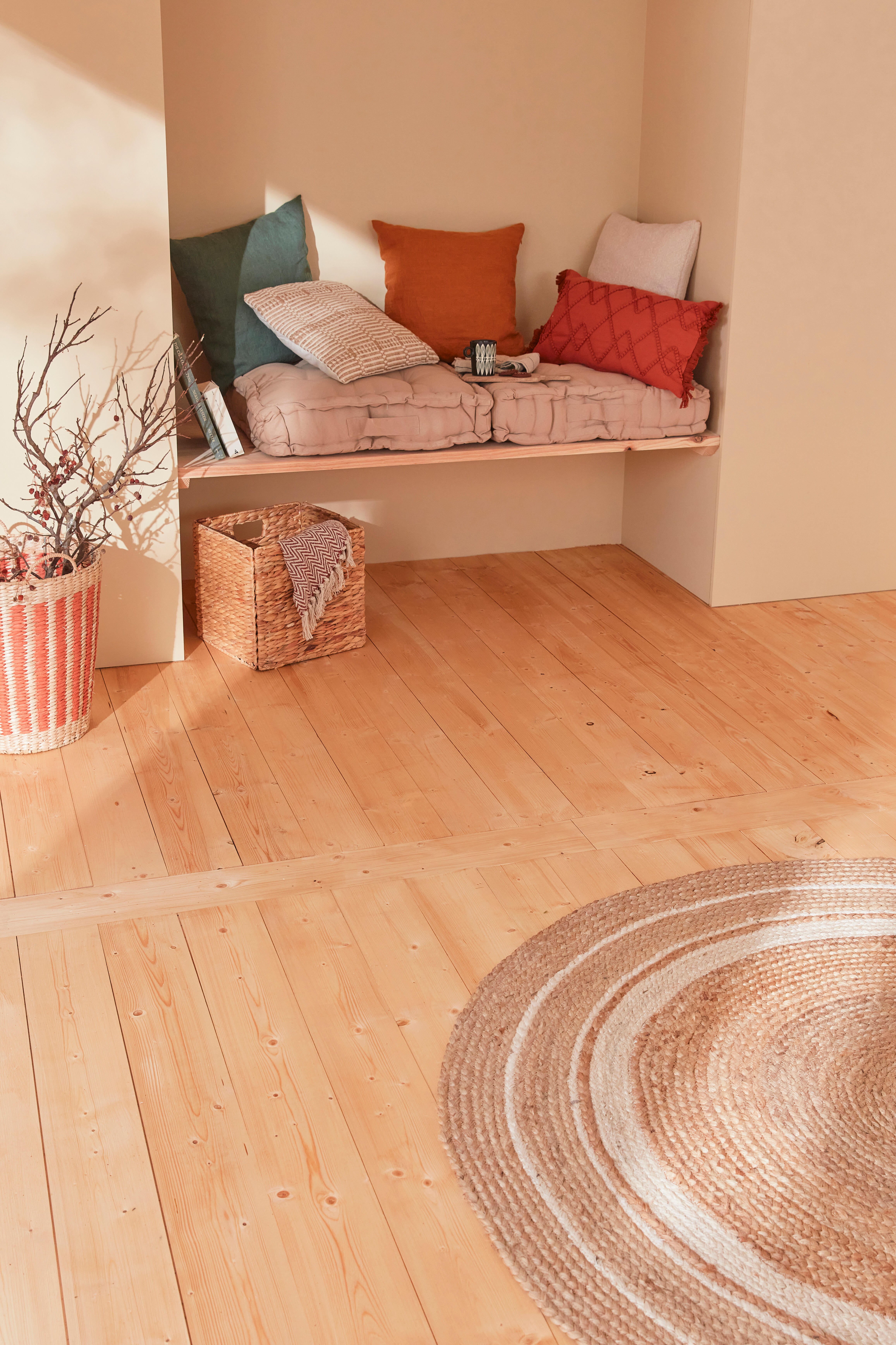 Tappeto Nils natura in juta beige e bianco, Ø150 cm - 18