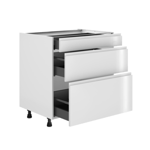 Meuble bas de cuisine Tokyo blanc brillant 3 tiroirs H77 x l80 Leroy Merlin Les bons plans des petits projets avant l'été