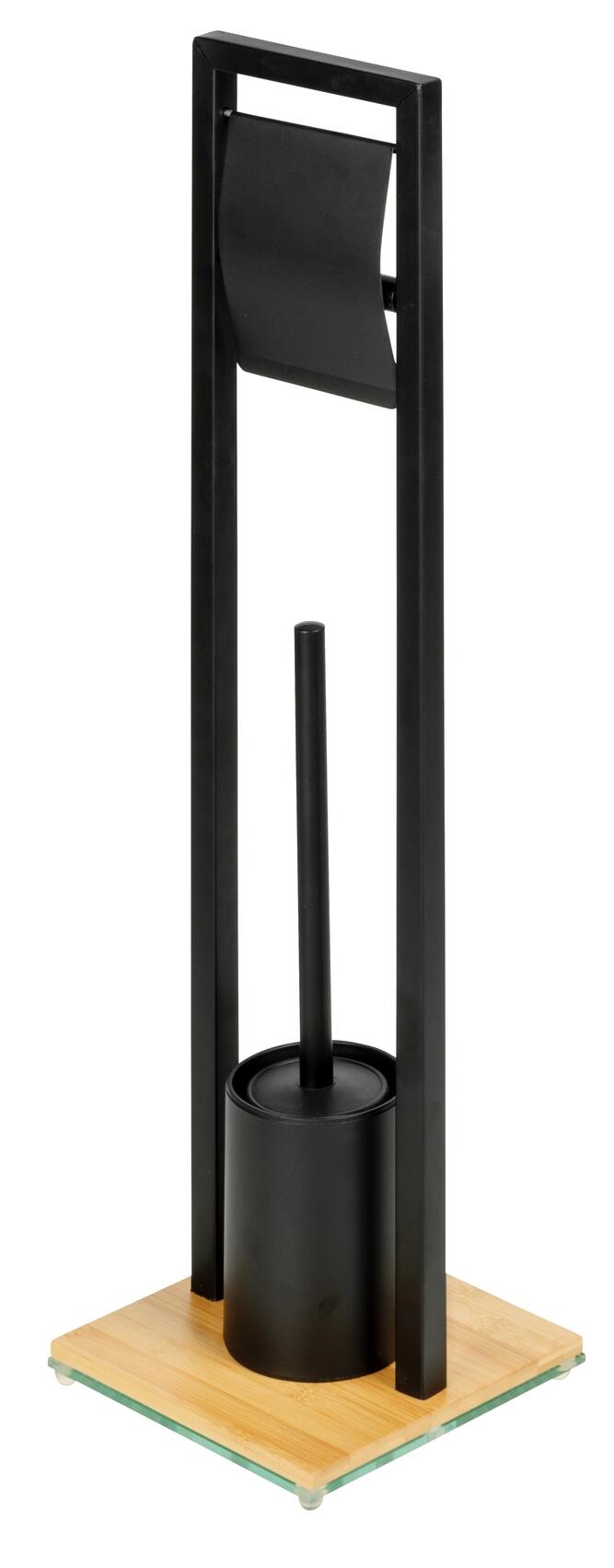 Suporte de piaçaba e porta rolos preto 18x18x72,5 cm Wenko Bambusa - 12