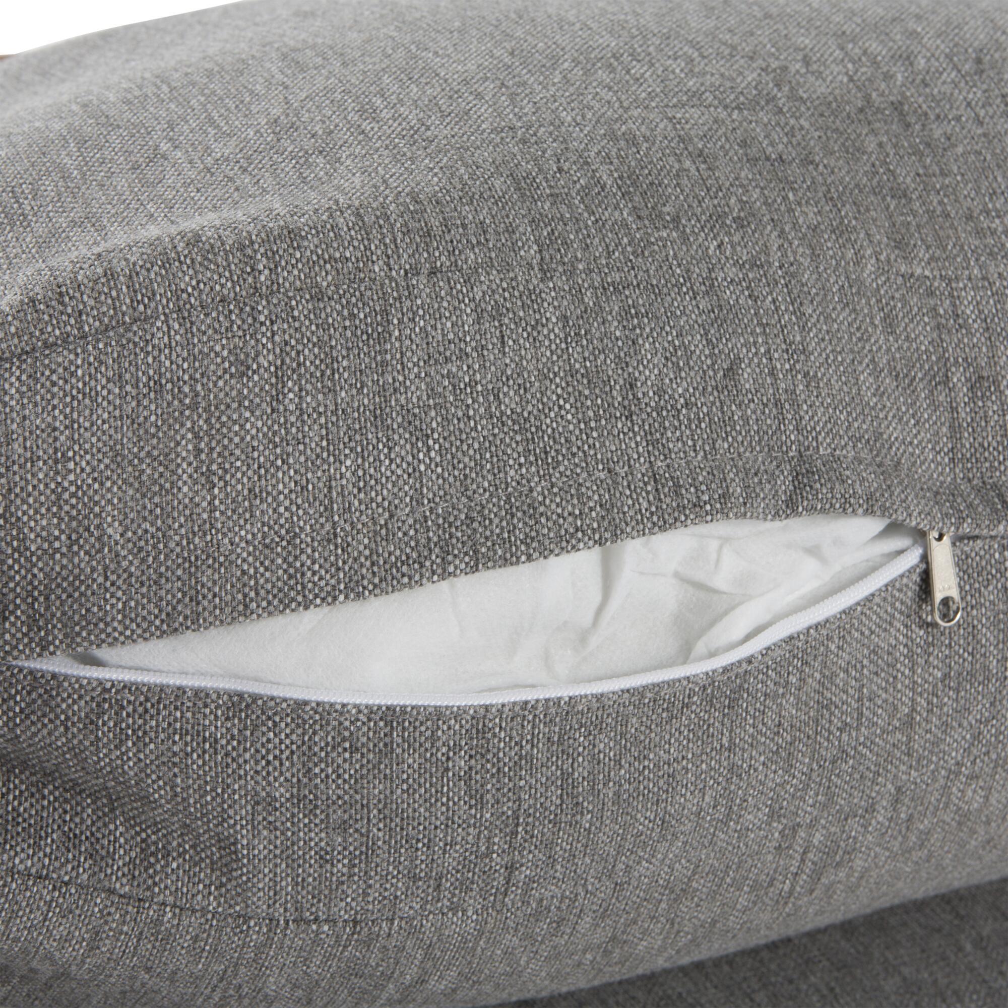 Poltrona da giardino con cuscino grigio / argento e braccioli Lita NATERIAL, struttura in teak seduta in teak grigio, L 88 x H 56 x P 68 cm - 7