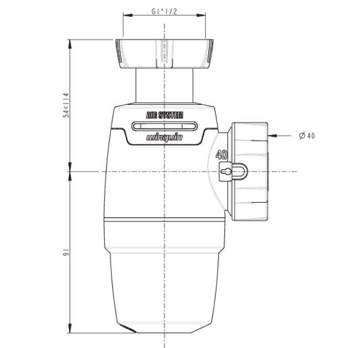 Siphon pour évier 1 cuve Diam.1