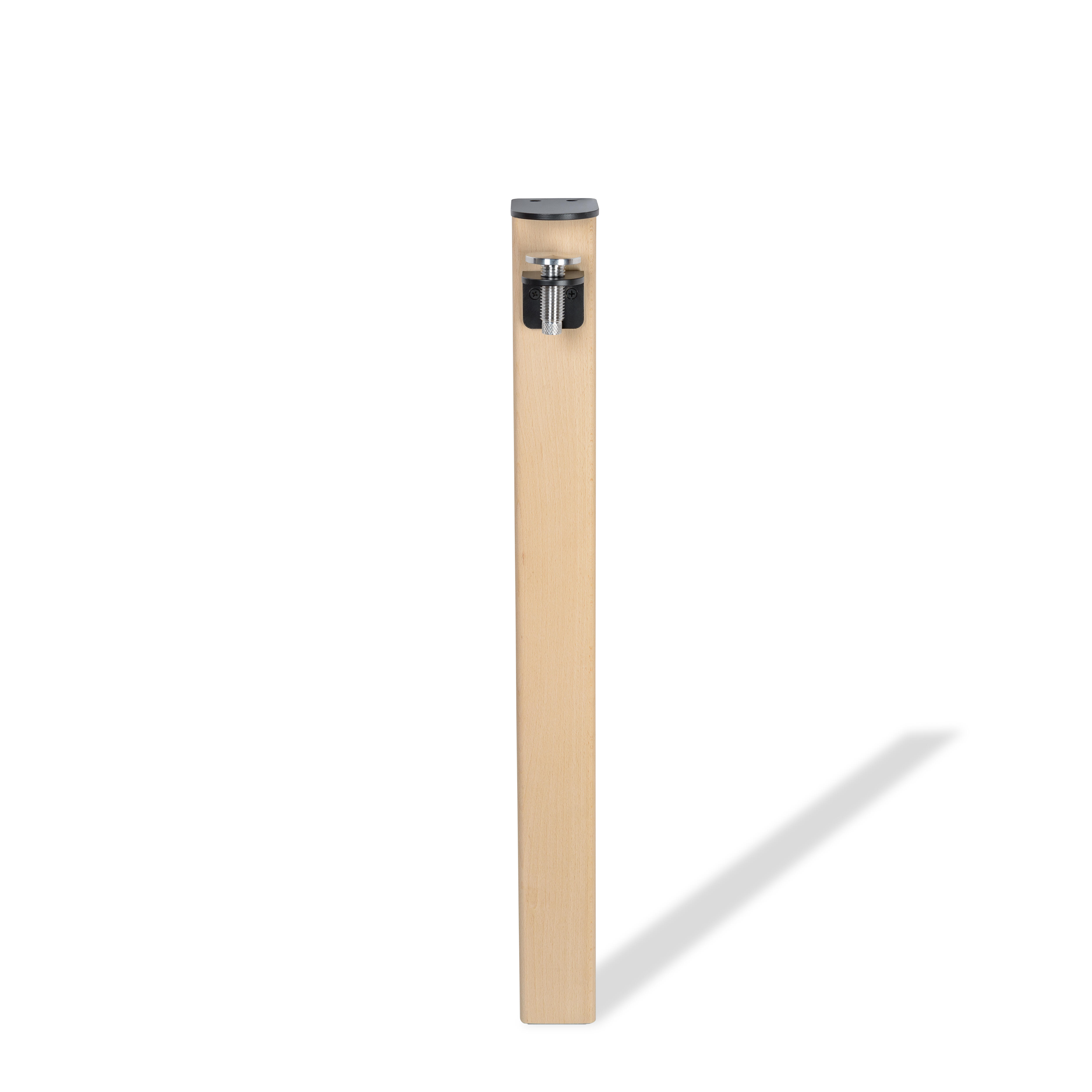 Pied de meuble REI fixe en l, bois noir / hêtre H.73.5 x l.10.5 cm - 2