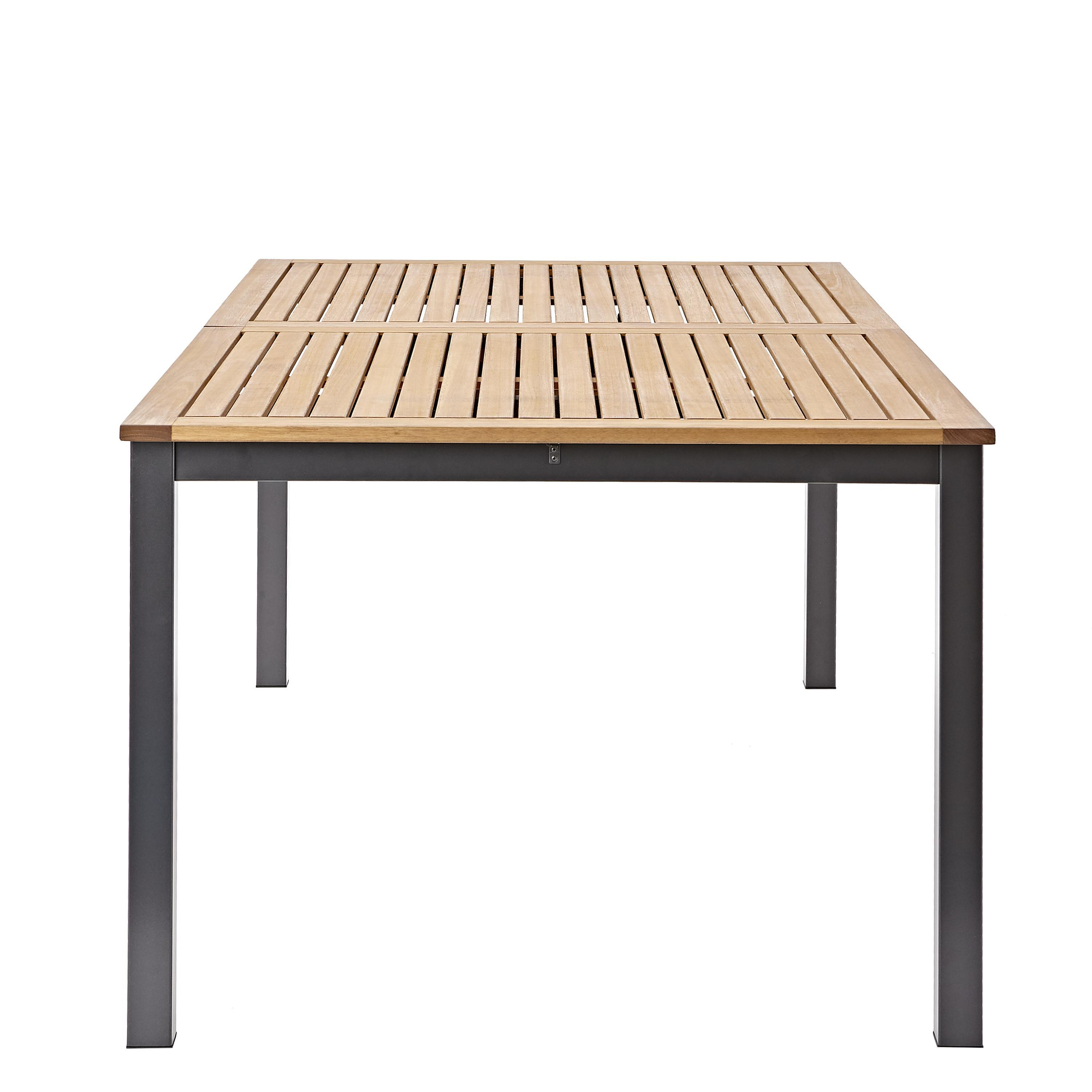Tavolo da giardino allungabile Oris NATERIAL in alluminio grigio con piano in eucalipto per 6 persone 180/240x100cm - 10