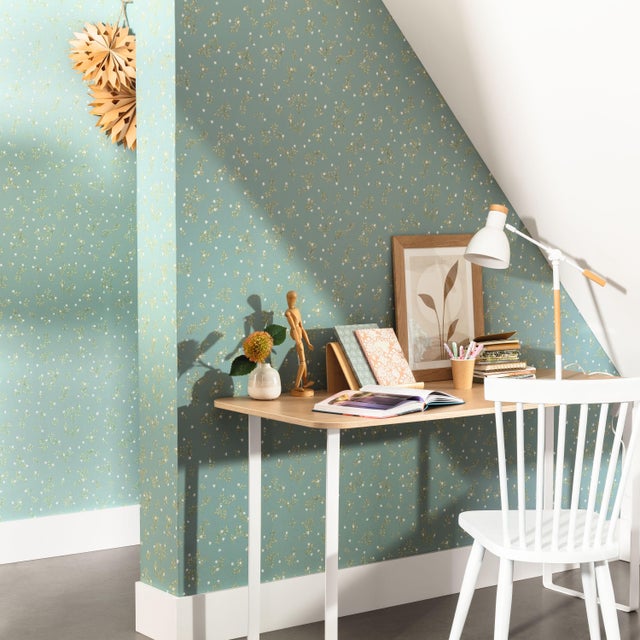 Papier Peint Intissé Tadessi M1-No.764 – Bleu Gris Uni, Résistant à La Lumière, 5,33 M², 53 Cm X 10,05 M