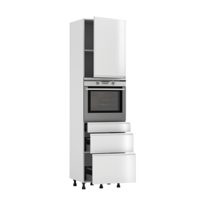 Colonne four de cuisine Tokyo blanc brillant 1 porte et 3 tiroirs H215 x l60 Leroy Merlin Les bons plans des petits projets avant l'été