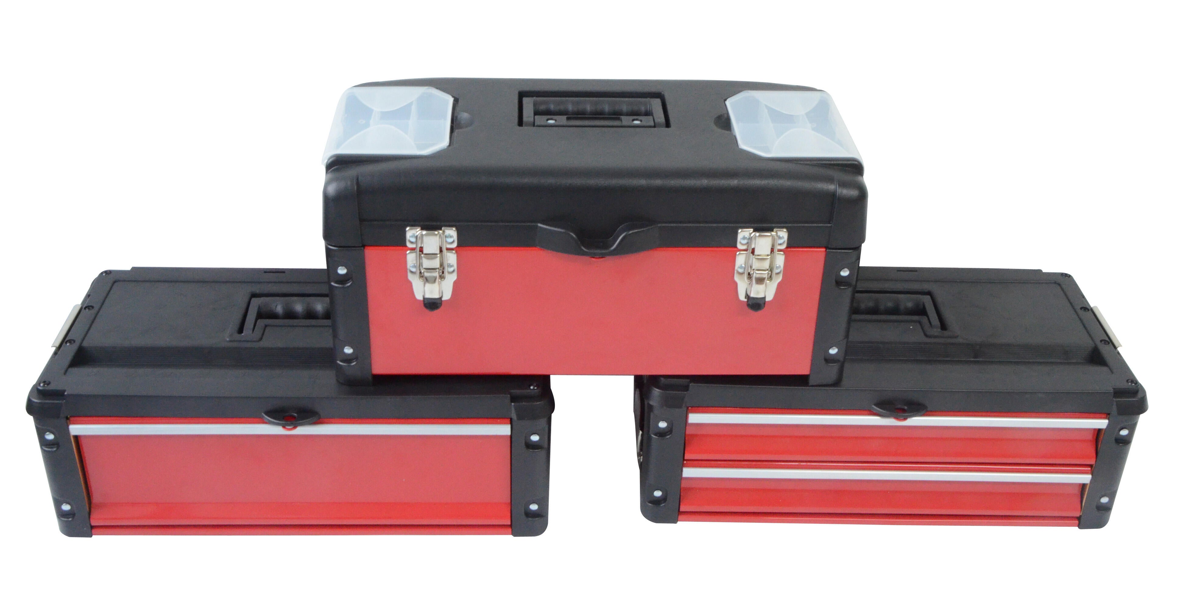 Chariot de service à roulettes rouge acier 3 tiroirs l.30 cm DEF'PRO - 4