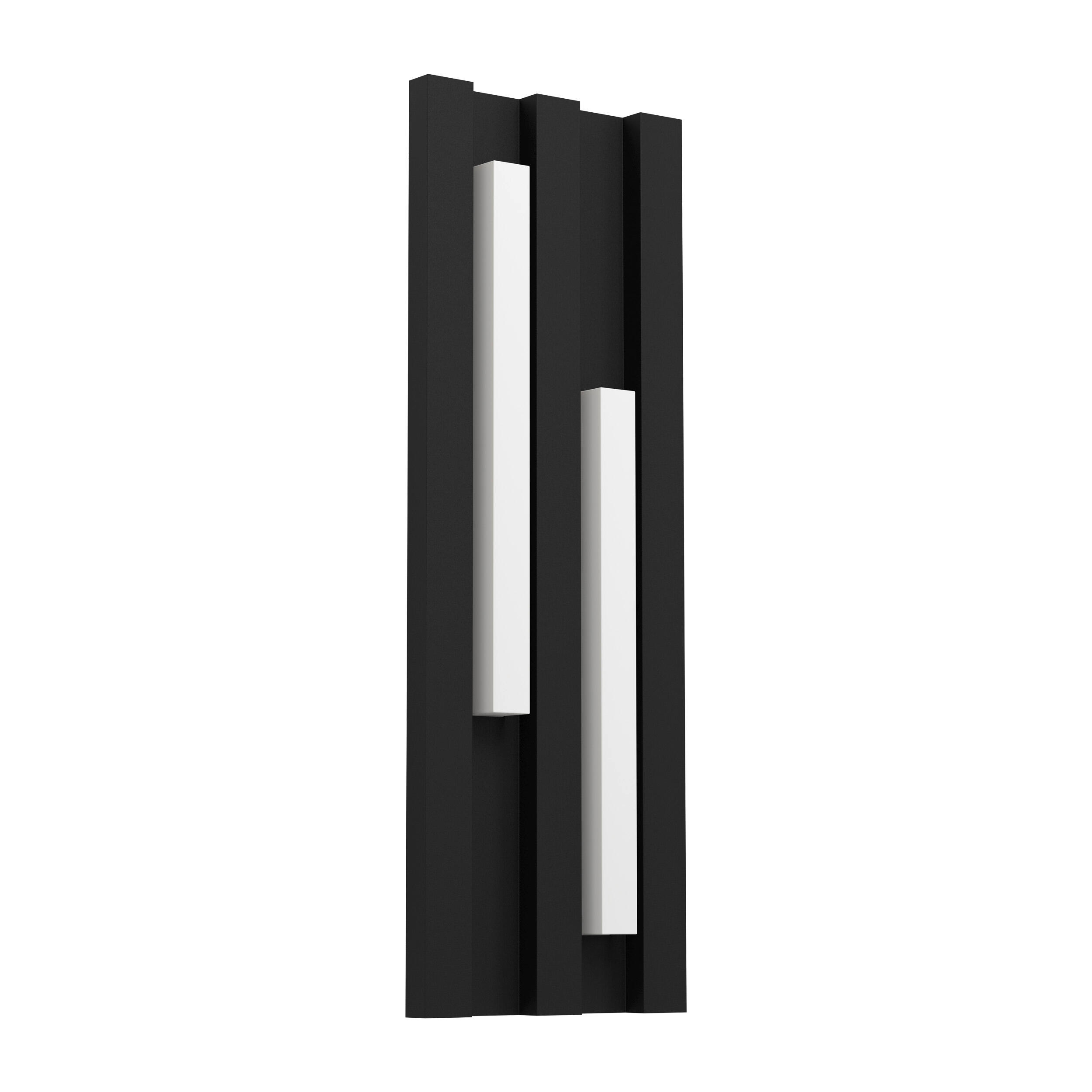 EGLO Applique LED moderno da esterno Fandina nero IP54, luce bianco caldo 1000 lumen,