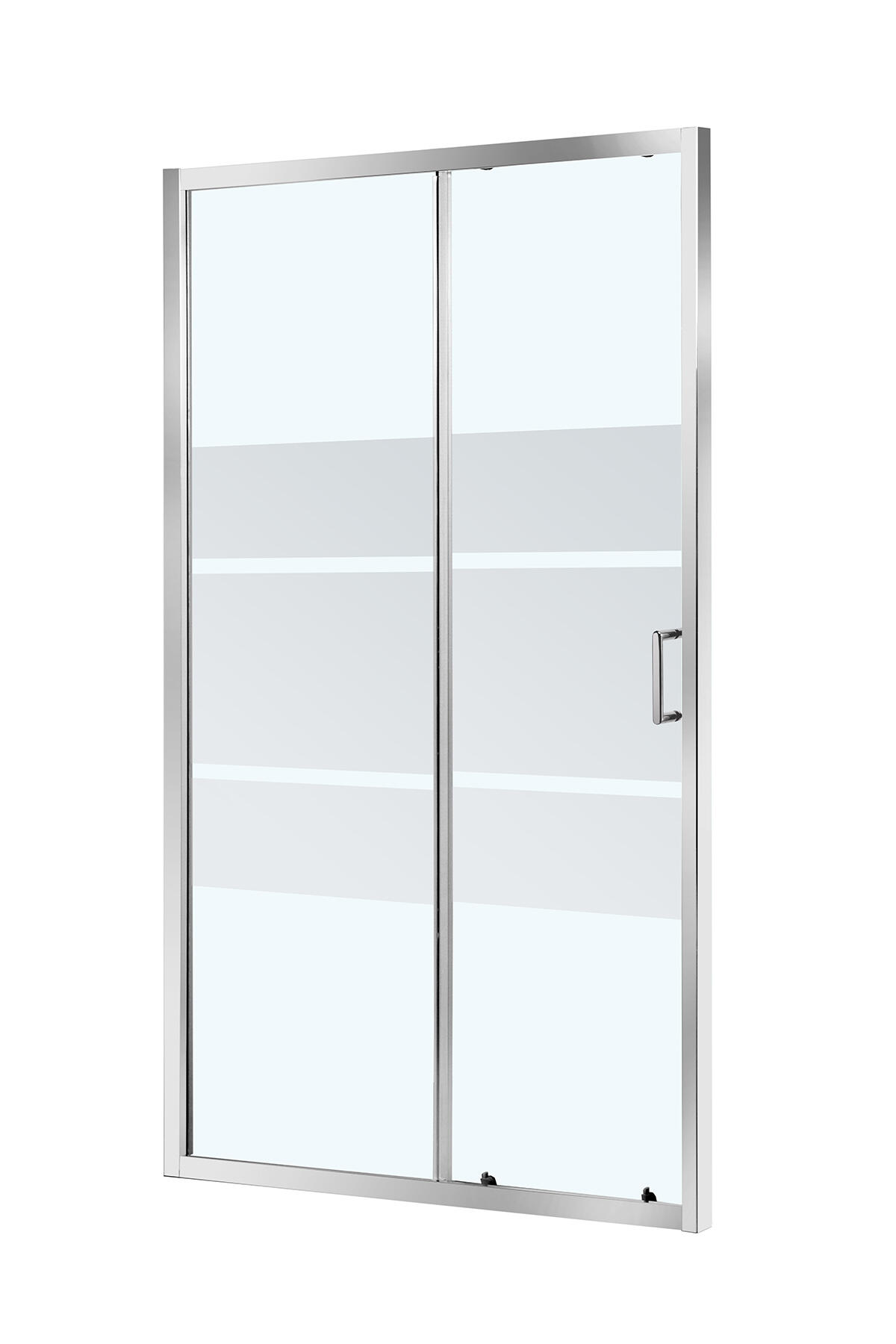 Porta doccia scorrevole Zesk, L 118-122 cm x H 190 cm x SP 6 mm, profilo cromo, vetro serigrafato - 3
