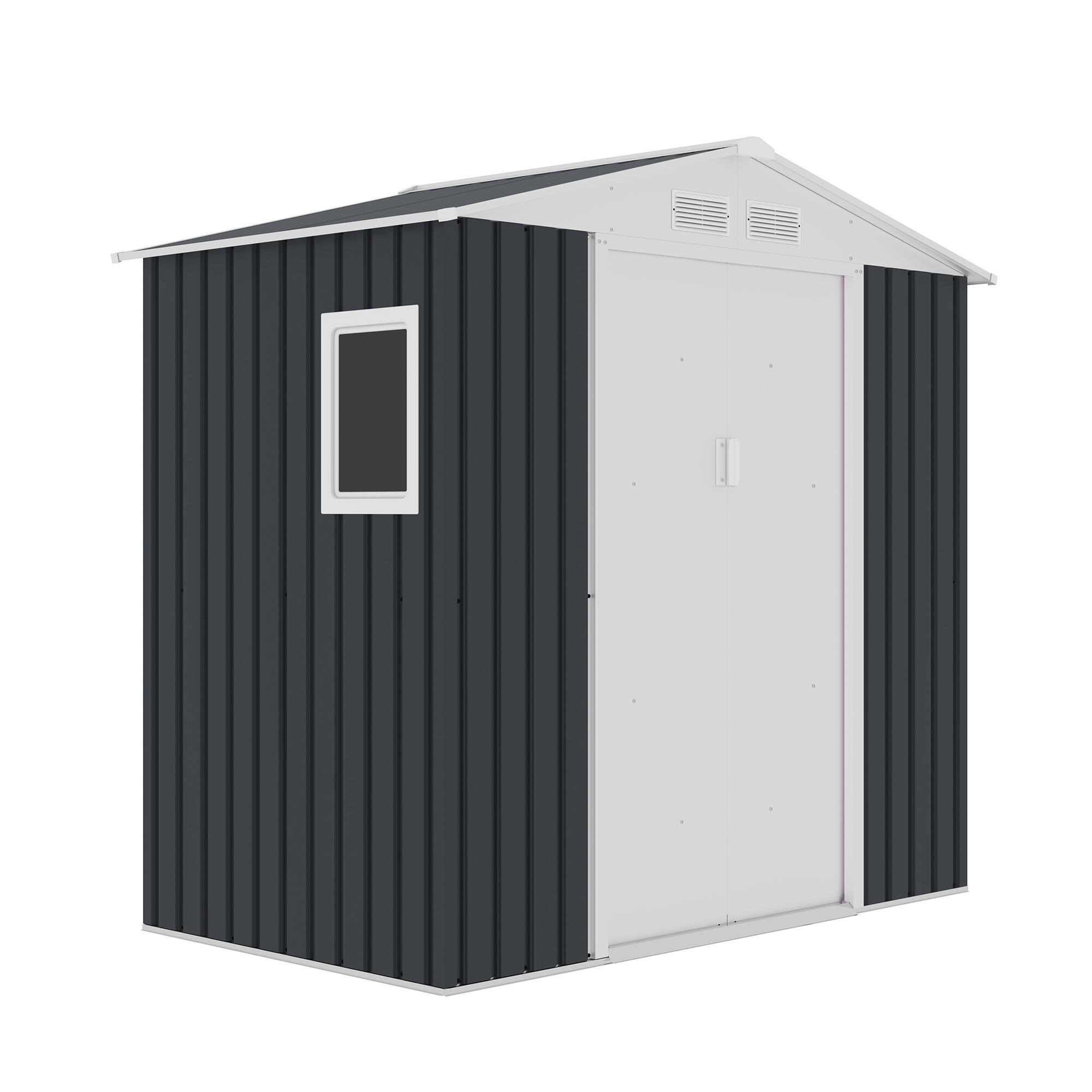 caseta de metal darwen de 321x205x127 cm y 271 m2 con 04 mm espesor y doble puerta gardiun