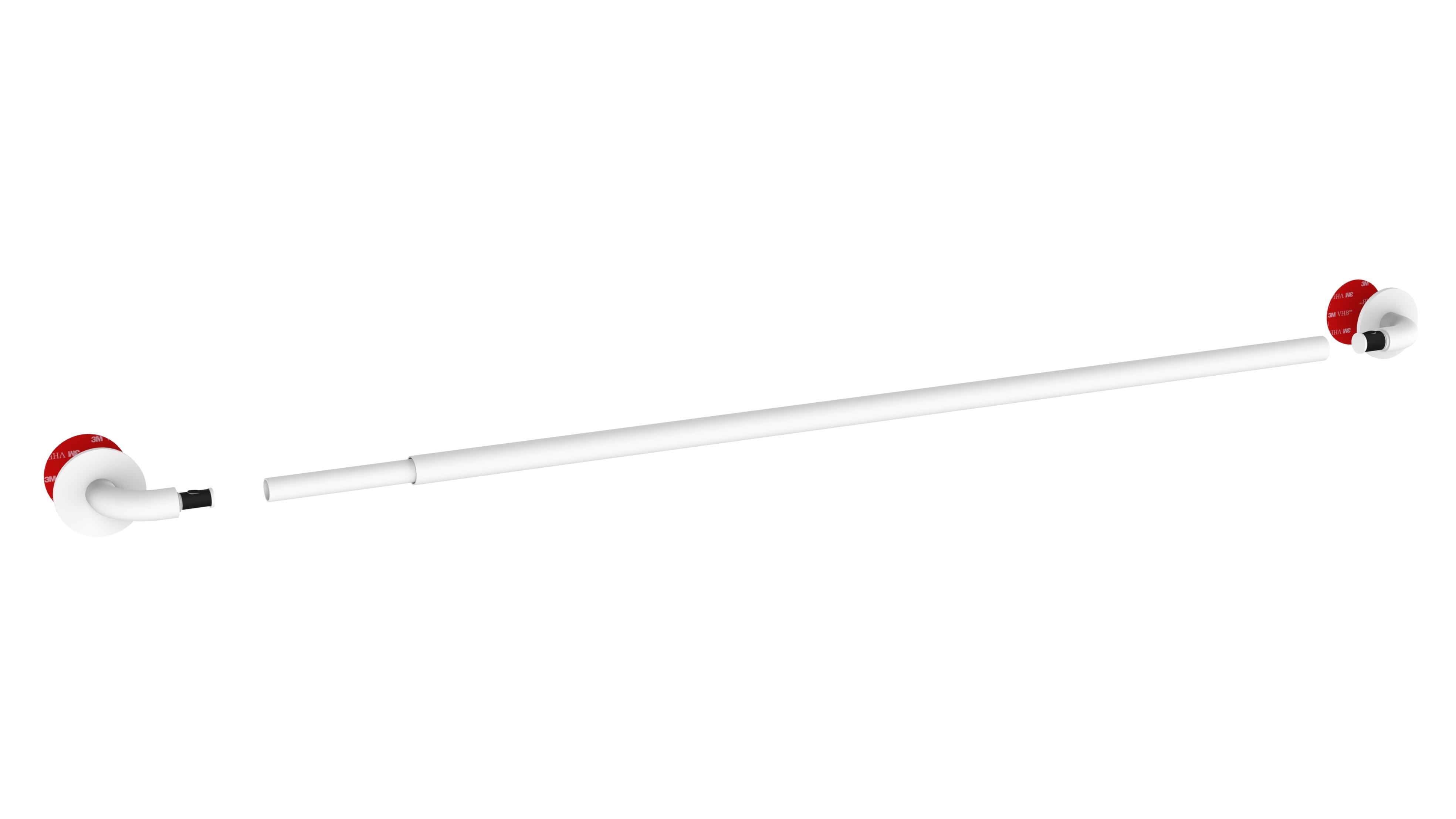 Kit de barre de vitrage sans perçage blanc Charme, L.40 - 70 cm, diam.10 mm, CES - 3