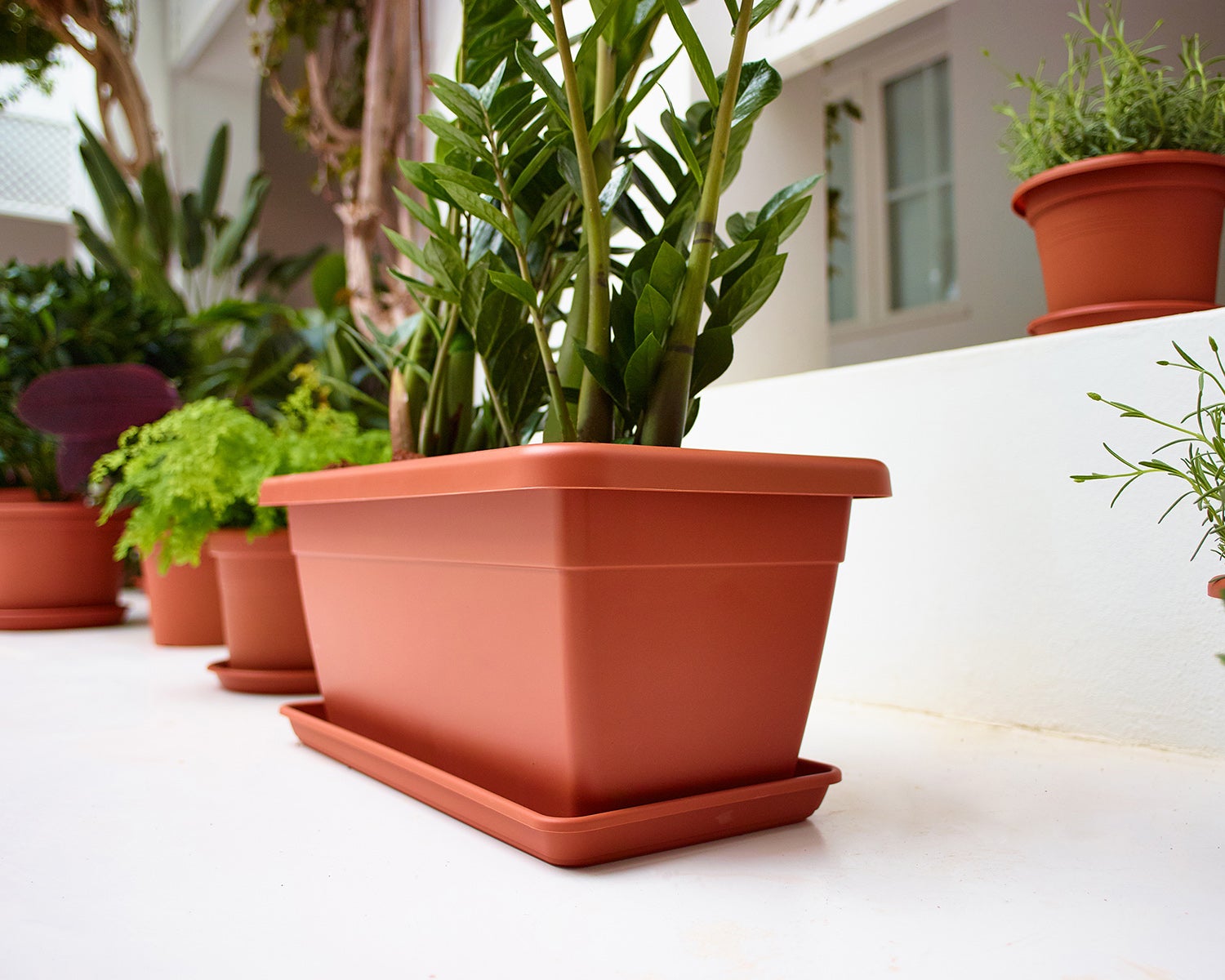 Coprivaso per piante e fiori VENEZIA XL ARTEVASI in polipropilene terracotta H 34.5 x L 80 cm - 3