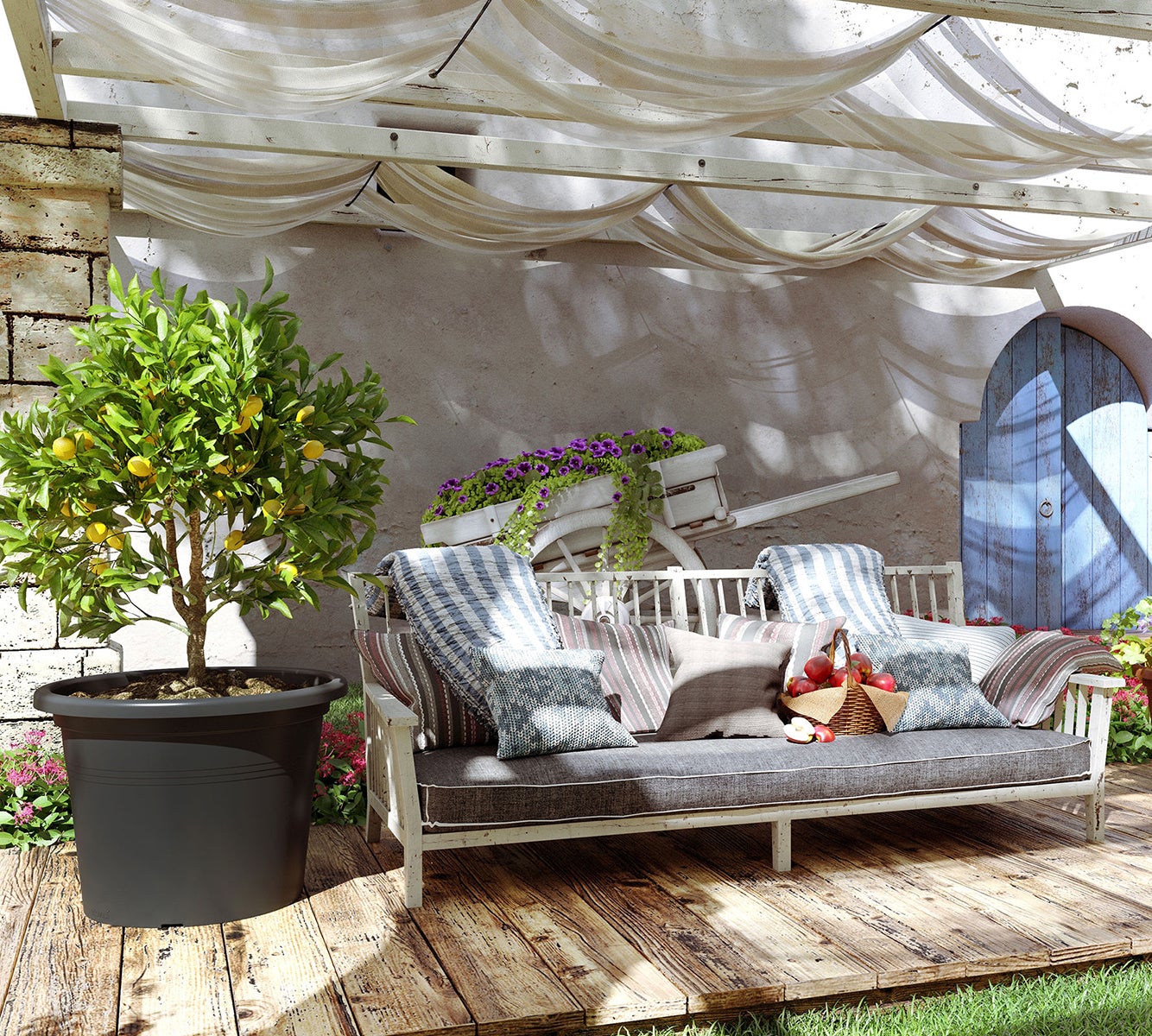 Vaso de resina CILINDRO D50CM ANTRACITE - 7