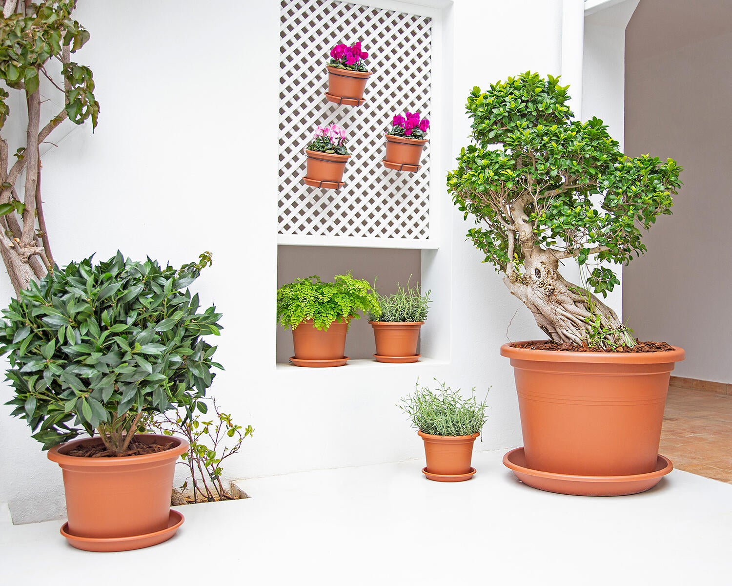 Vaso de resina CILINDRO D30CM TERRACOTA - 7