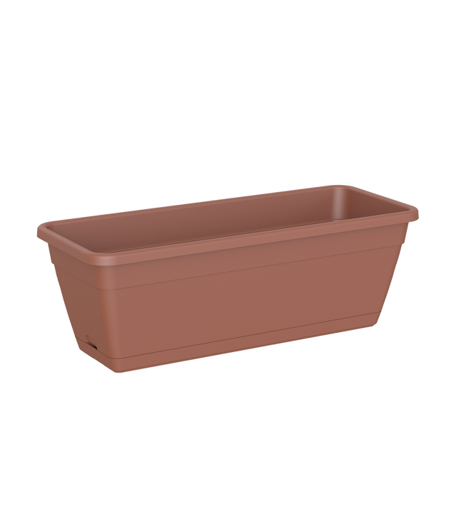 Vaso da fiori con riserva d'acqua VENEZRIS40/01, 7 lt terracotta rettangolare L 39 x H 16.6 cm