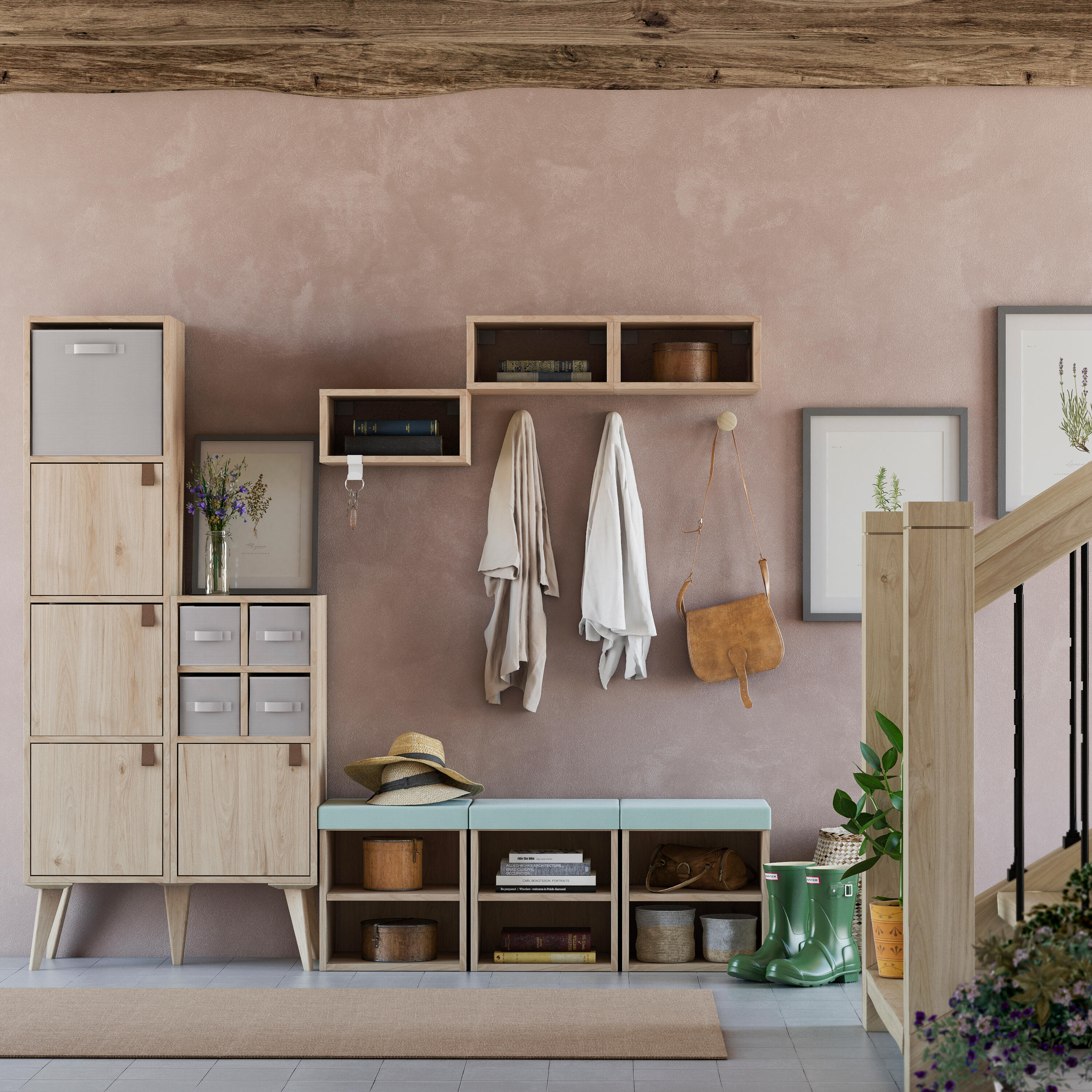 Estante cubo 4x1 carvalho 139,3x36x31,7 cm Spaceo Kub - 10