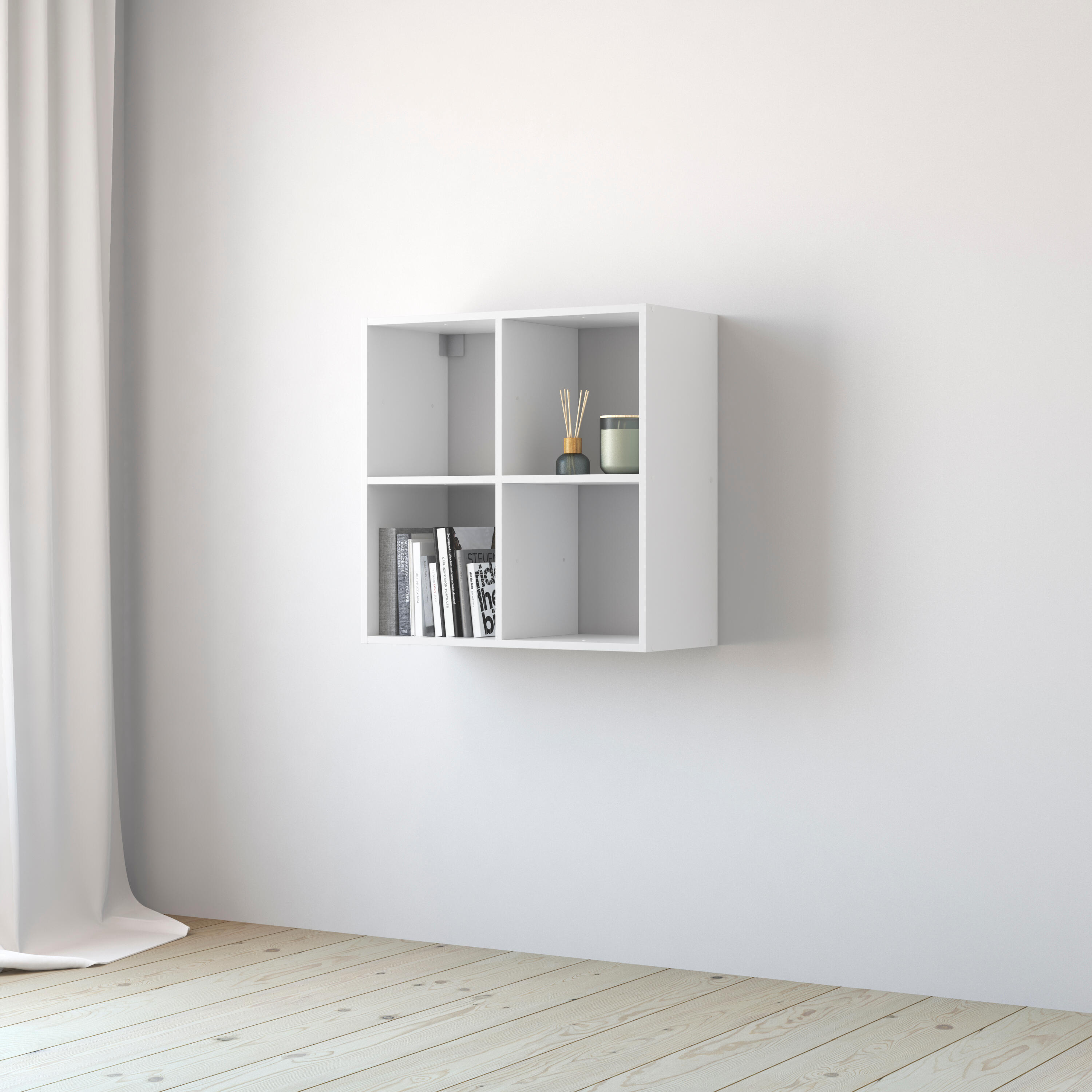 Estante de parede 4 cubos branco 70,4 x 31,7 x 70,5 cm Spaceo Kub - 5