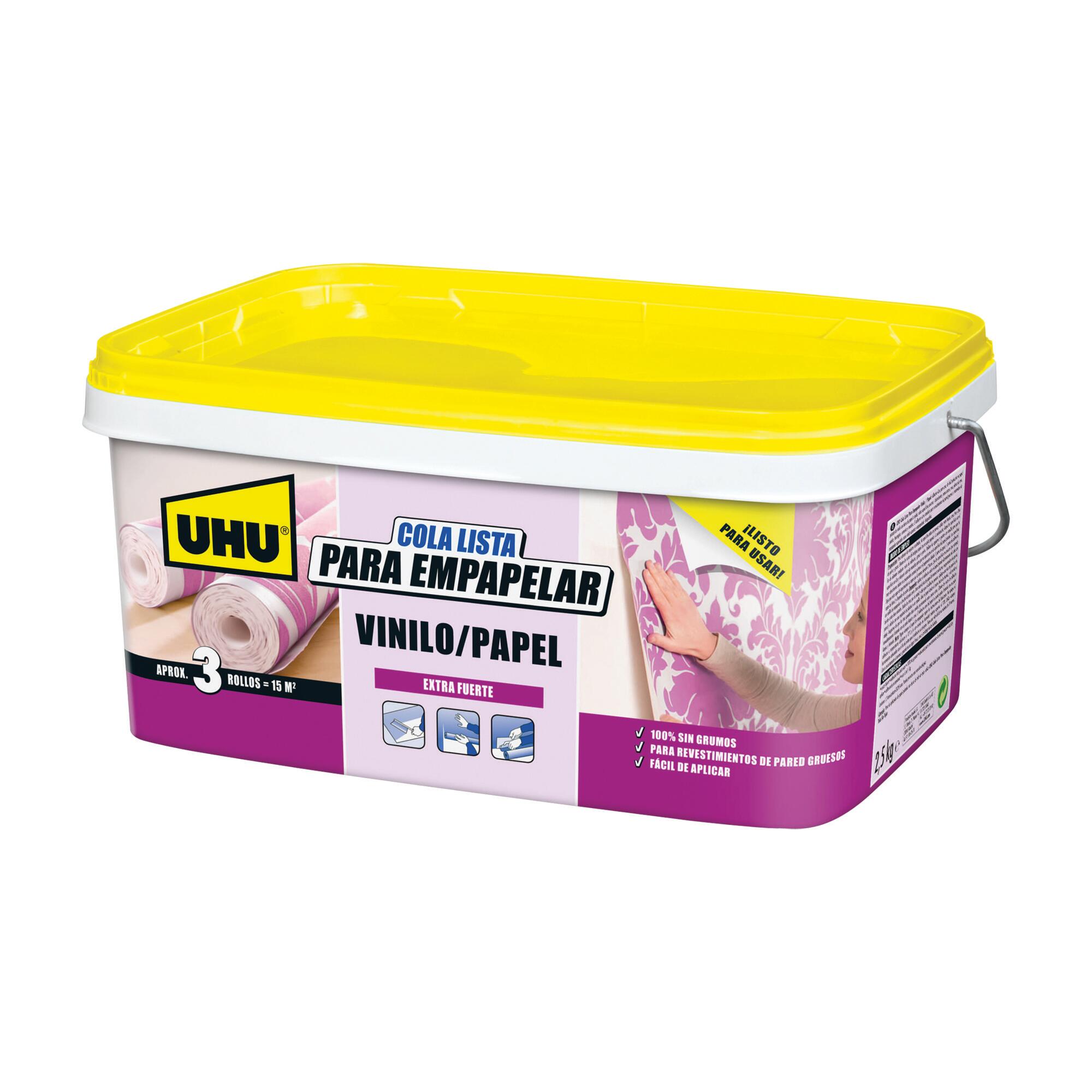 Cola lista para papel pintado vinílico uhu cubeta 2.5 kg