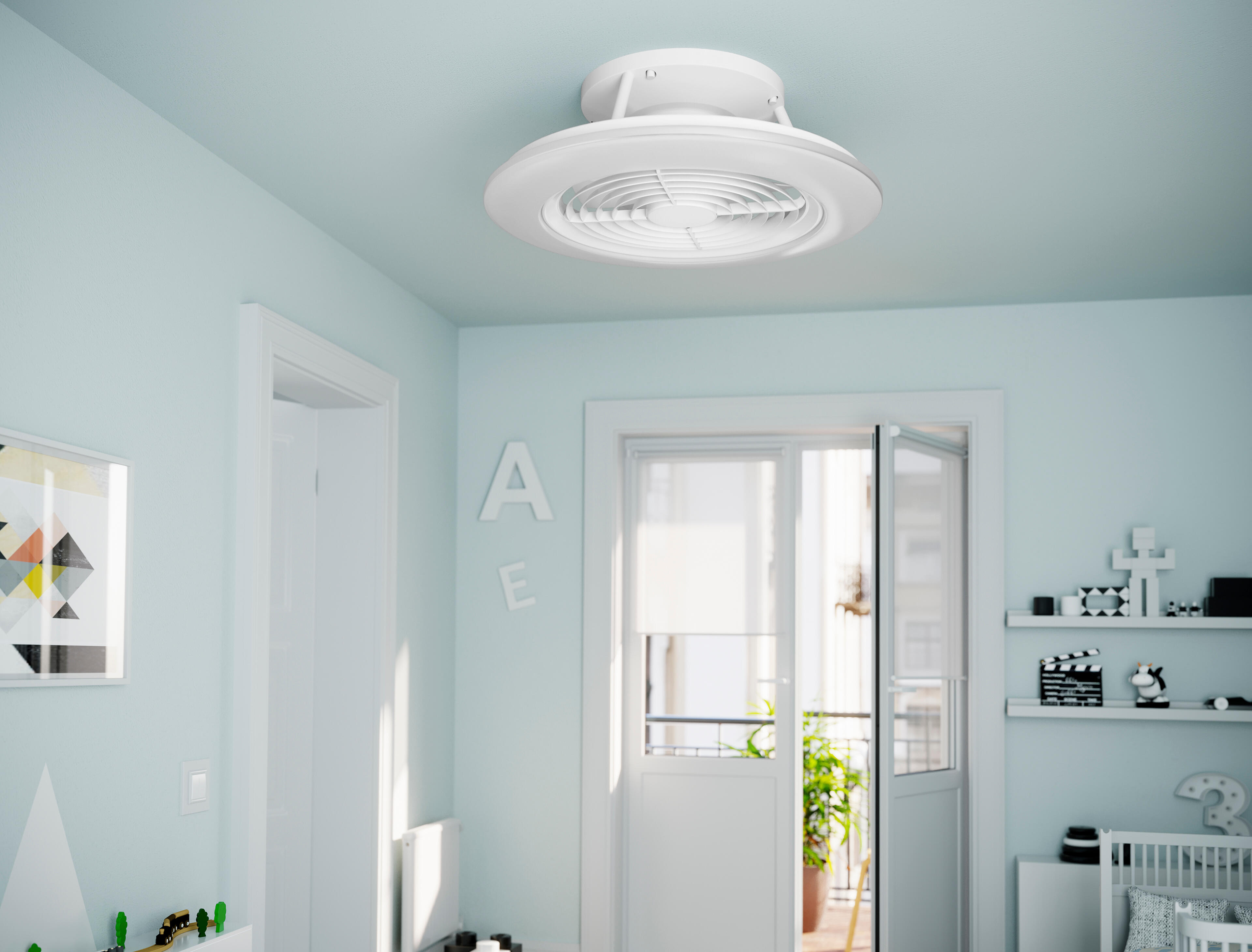 Ventilateur de plafond LED, Alisio mini, 52.5 cm, MANTRA, blanc - 3