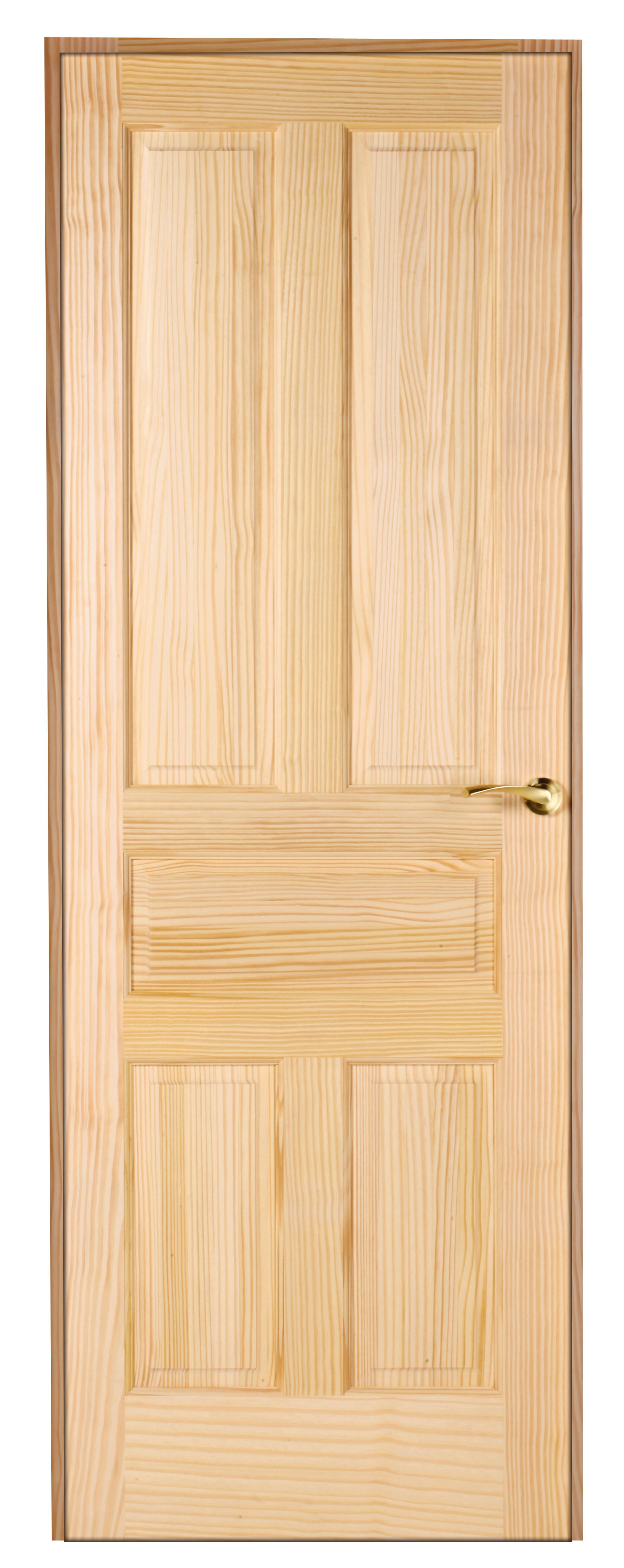 Puerta de interior abatible ciega maciza Line Málaga pino natural apertura izquierda cerco de 70 x 50 anchura 72.5cm - 3