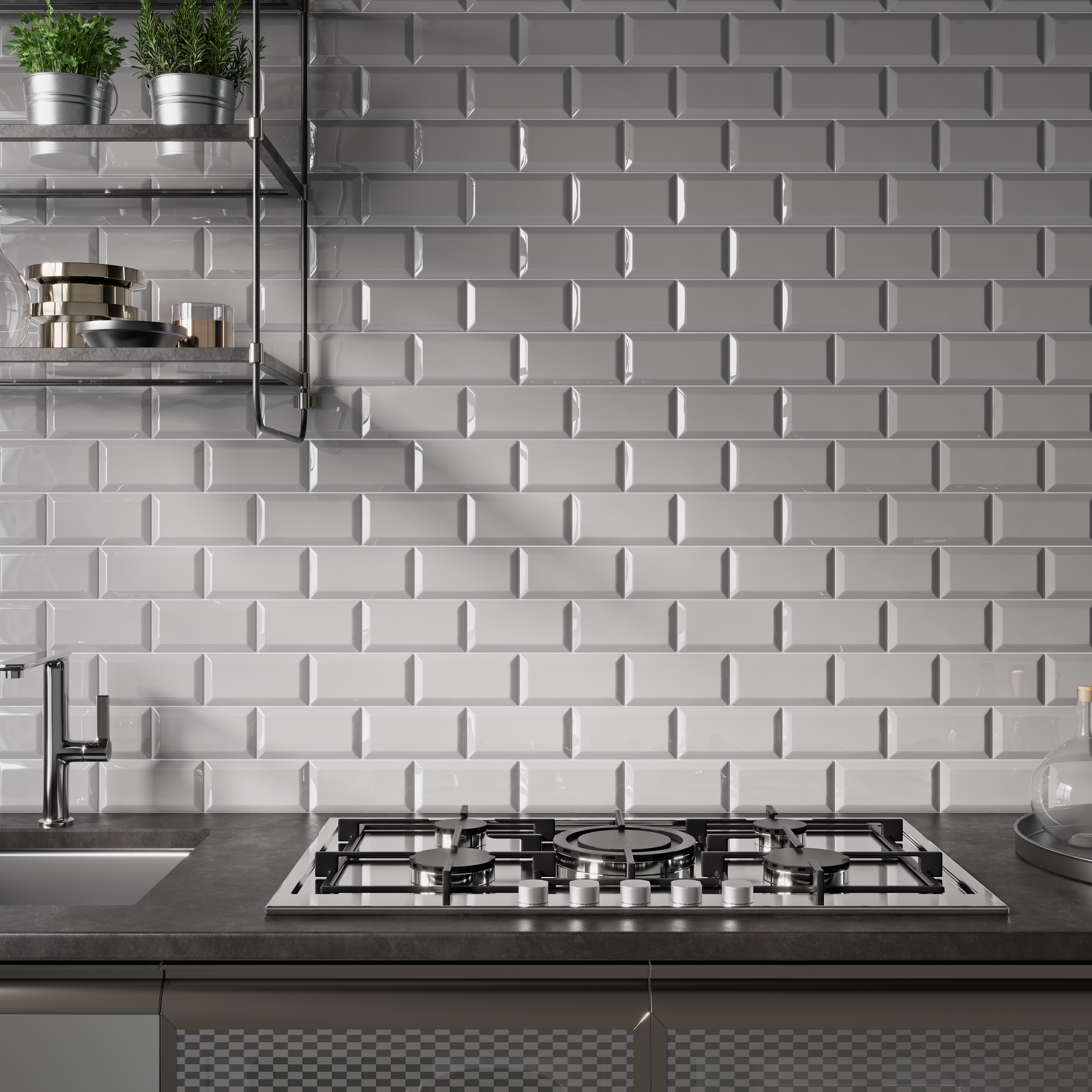 Azulejo cerámico metro efecto gris 7.5x15 cm artens