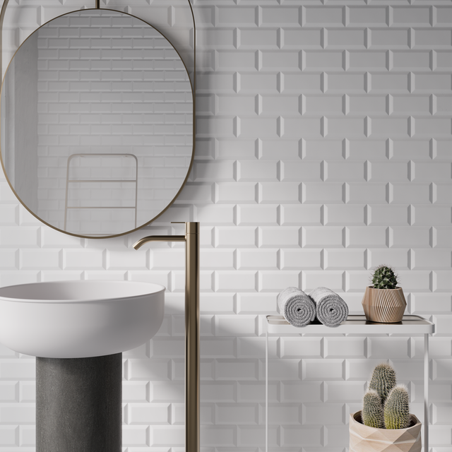 Carrelage mur intérieur effet blanc mat Metro l.7.5 x L.15 cm ARTENS