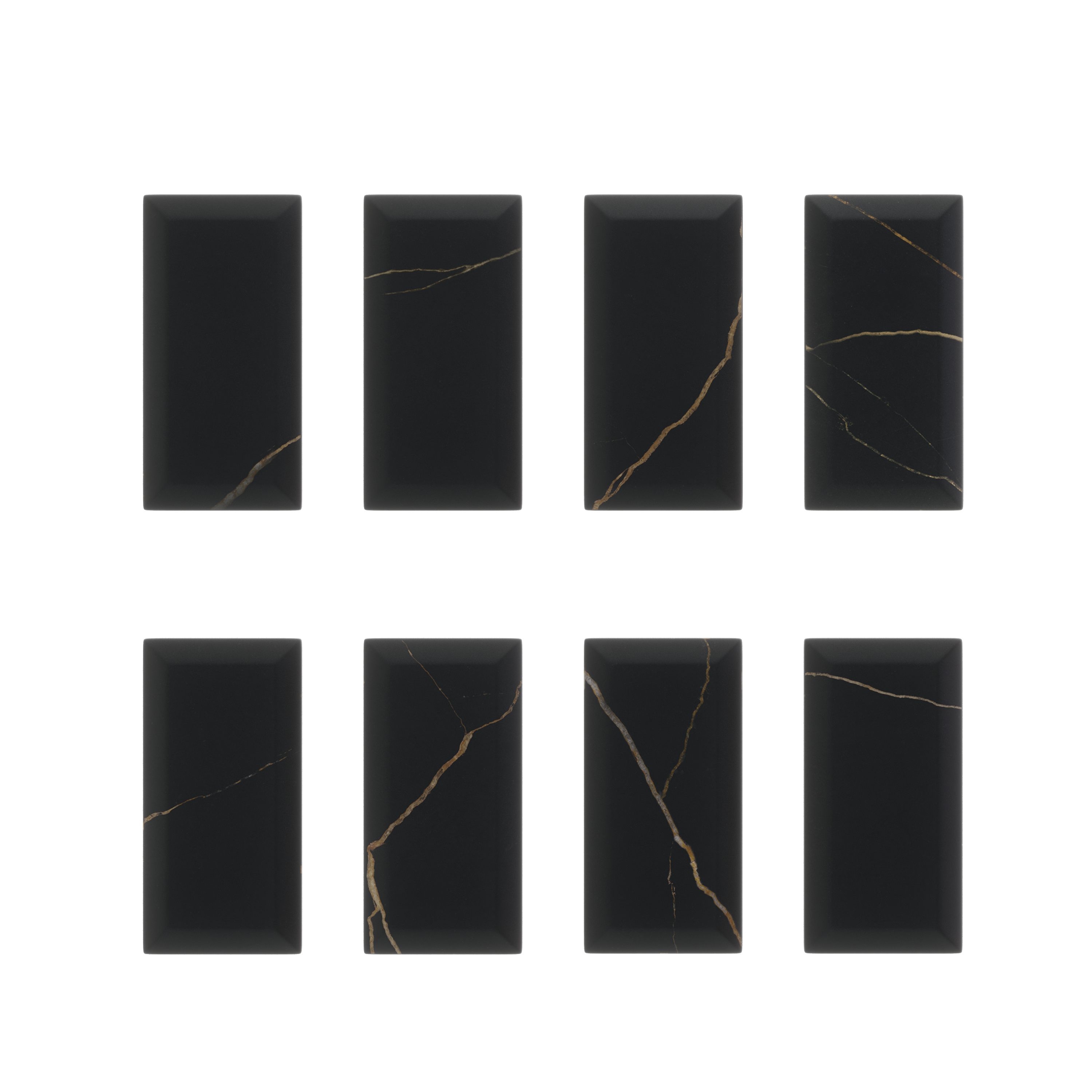 Carrelage mur intérieur effet marbre noir mat Metro l.7.5 x L.15 cm ARTENS - 4