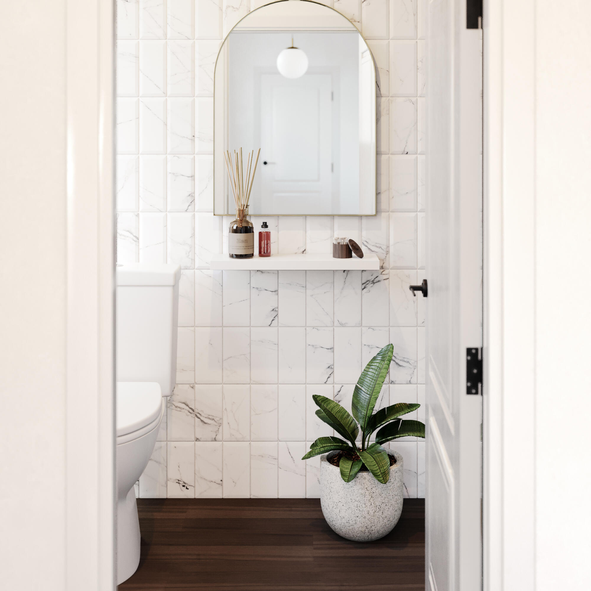 Azulejo cerámico Metro efecto mármol blanco mármol mate 10x20 cm ARTENS - 3