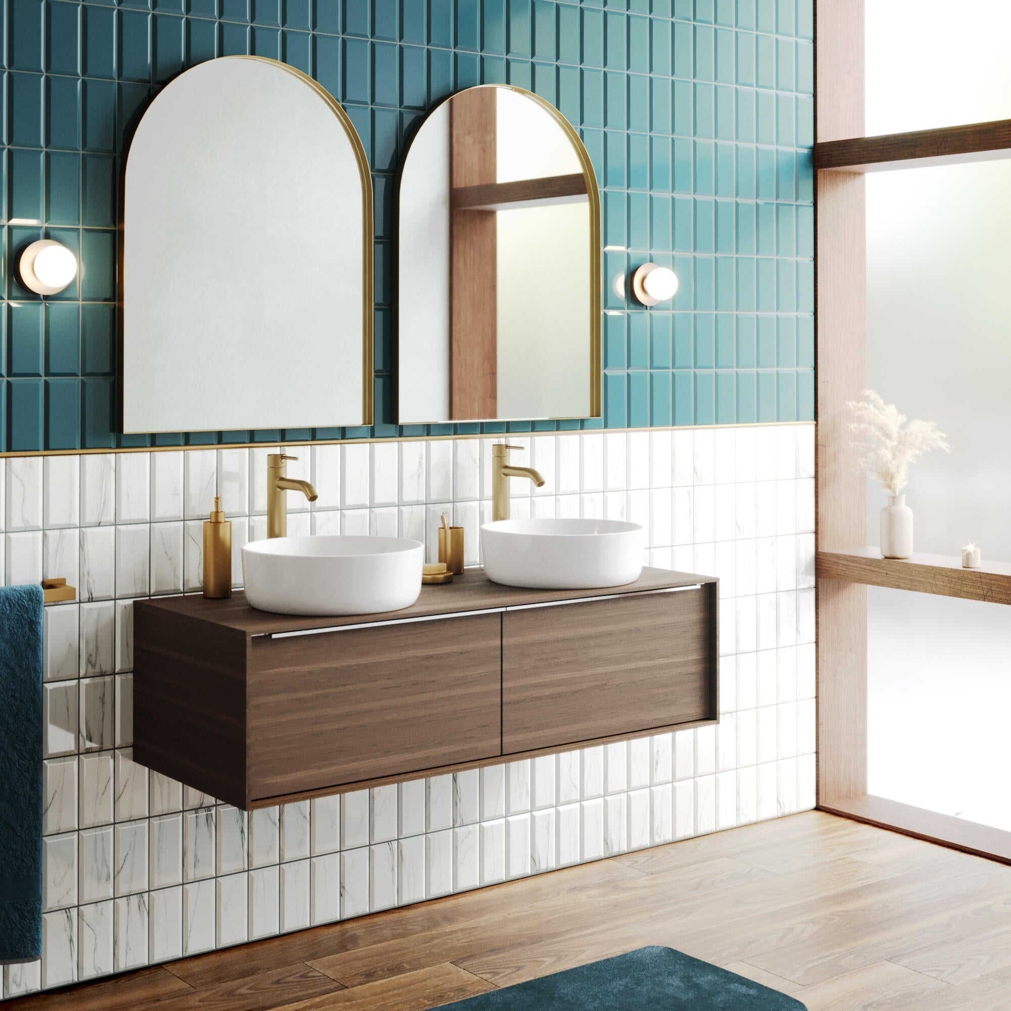 Piastrella da rivestimento interno in maiolica ARTENS 7.5 x 15 cm non rettificato smaltato verde smeraldo lucido Metro Sp. 7 mm 0.5 mq - 2