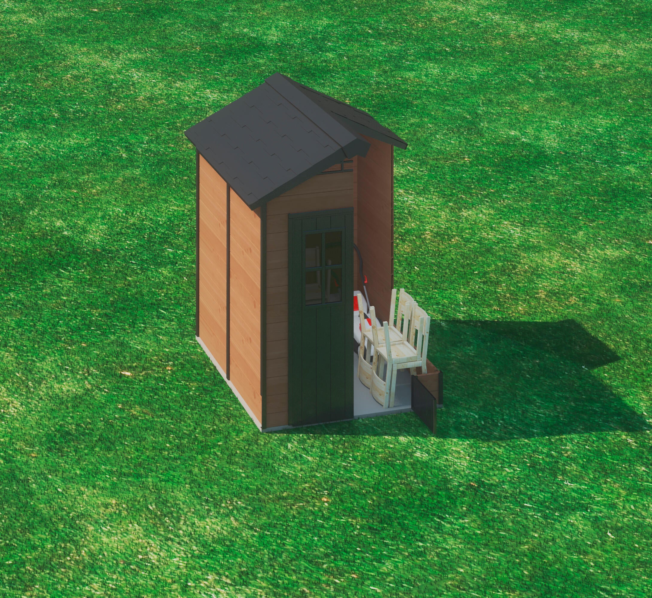 Caseta de resina Newton de 228x252x287 cm y 5.7 m2 con 20 mm espesor y doble puerta abatible KETER - 3