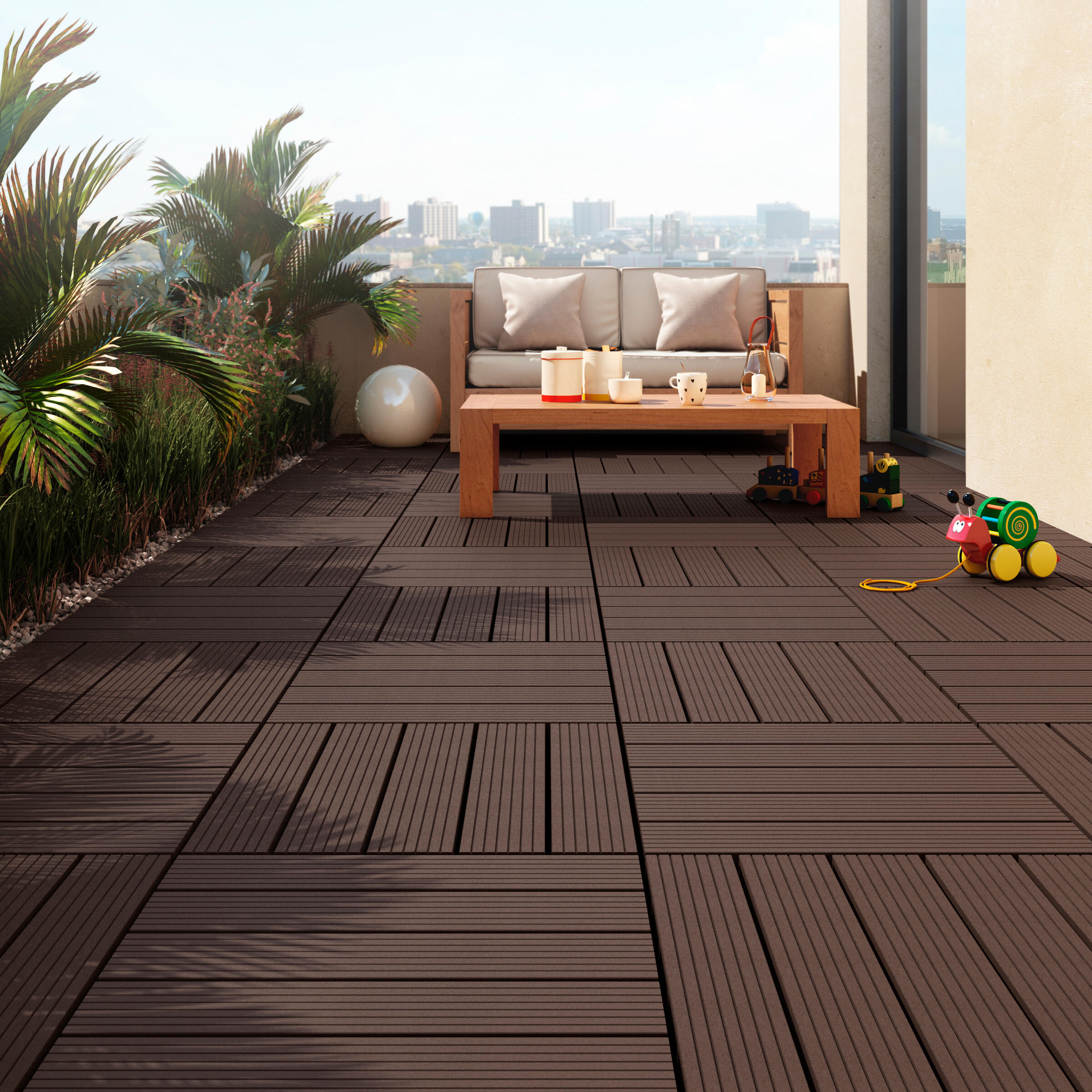 Baldosa composite 50 x 50 cm y 25 mm marrón DIOCO
 - 0