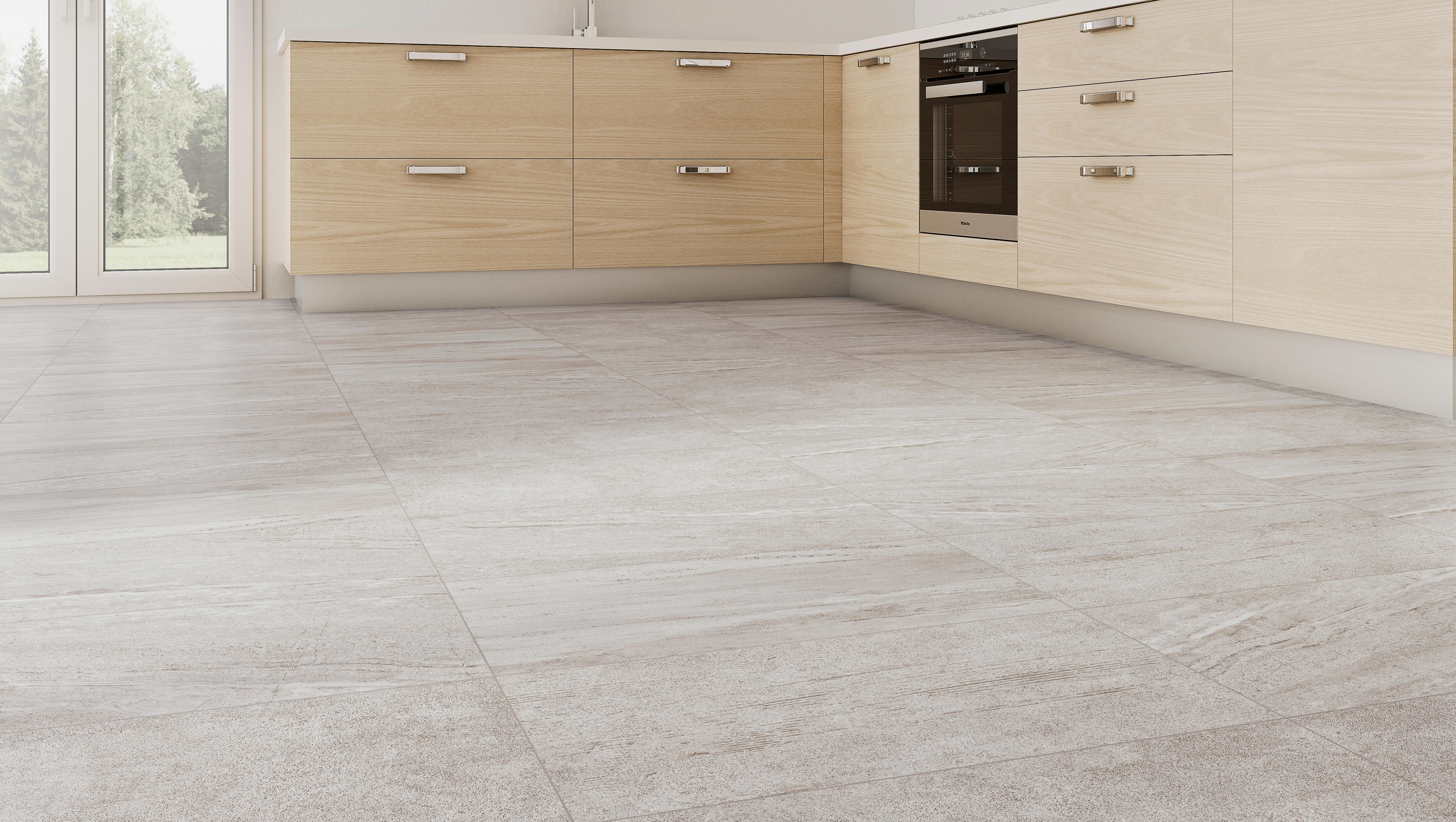 Suelo/Azulejo porcelánico Materia efecto piedra gris 31.6x60.8 cm ARTENS - 3